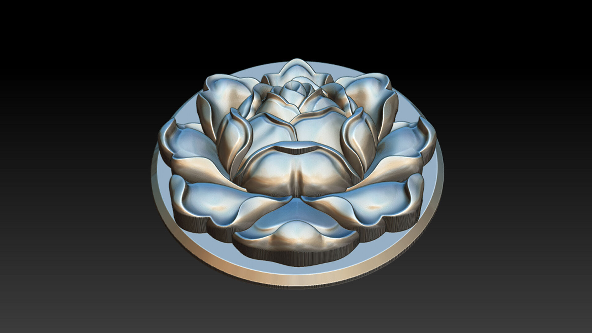 Rose Pendant A Bloom in Silver 3D print model_9