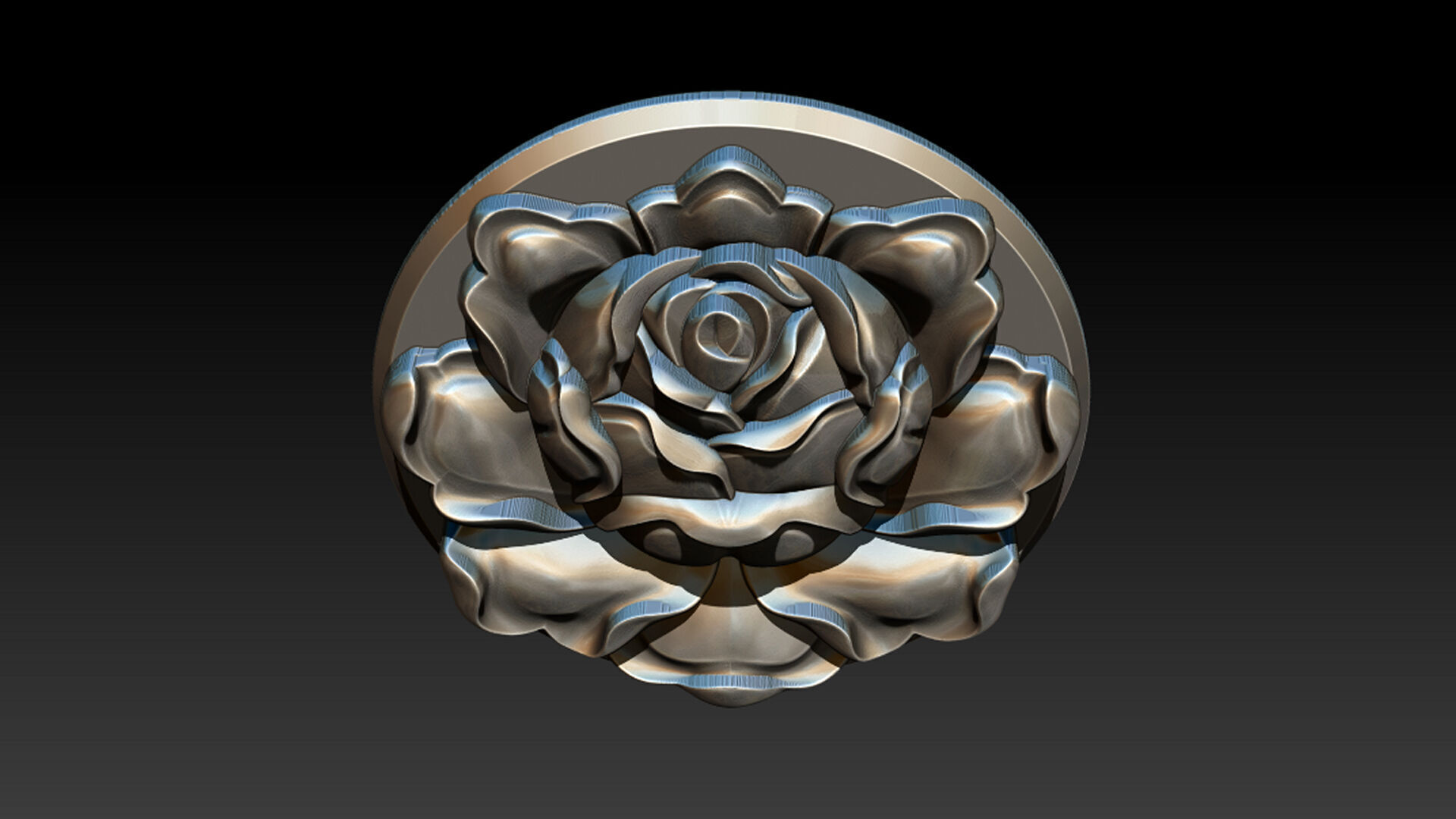 Rose Pendant A Bloom in Silver 3D print model_6