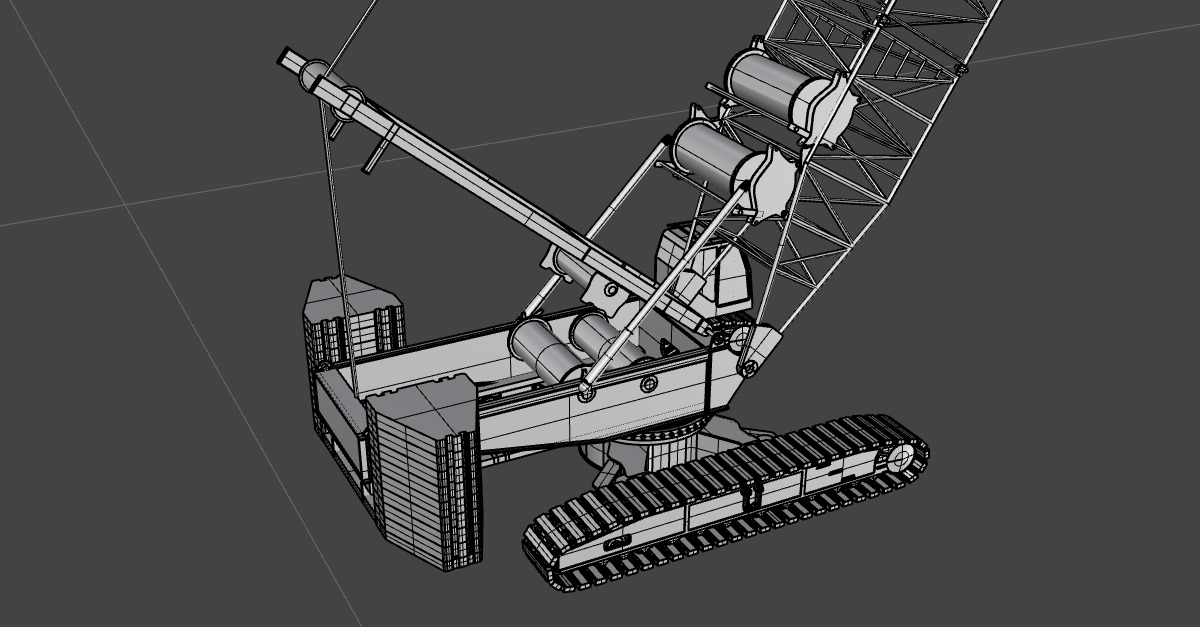 3D Model  SANY XLC260 Crawler Crane High Detail  Realistic Low-poly 3D model_6