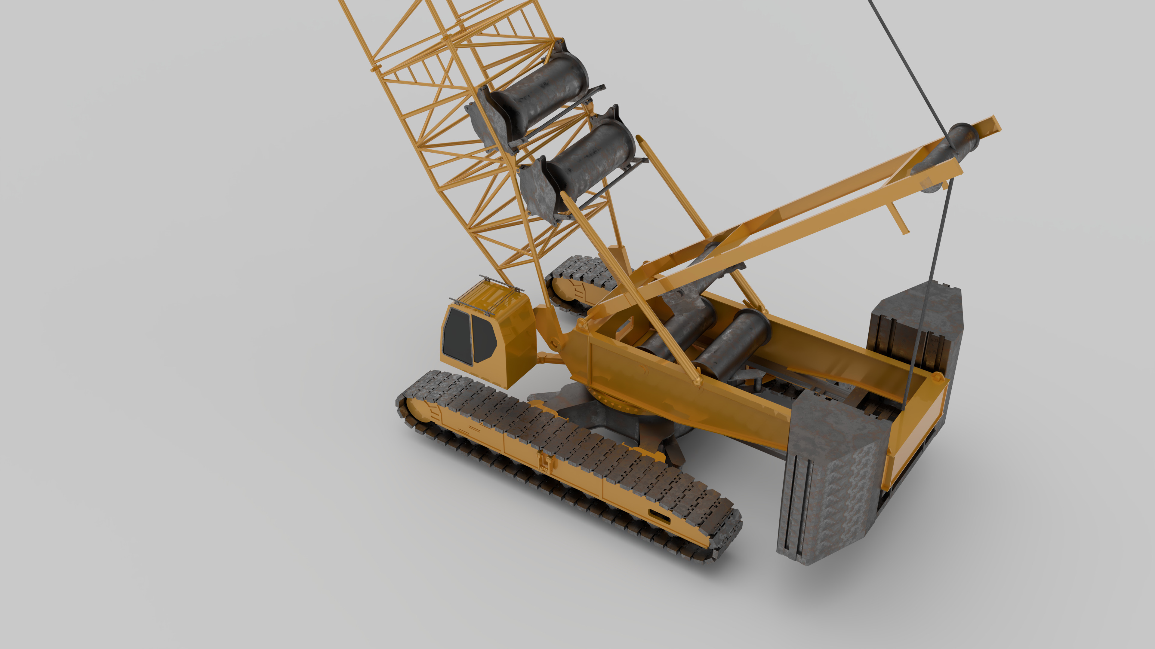 3D Model  SANY XLC260 Crawler Crane High Detail  Realistic Low-poly 3D model_4