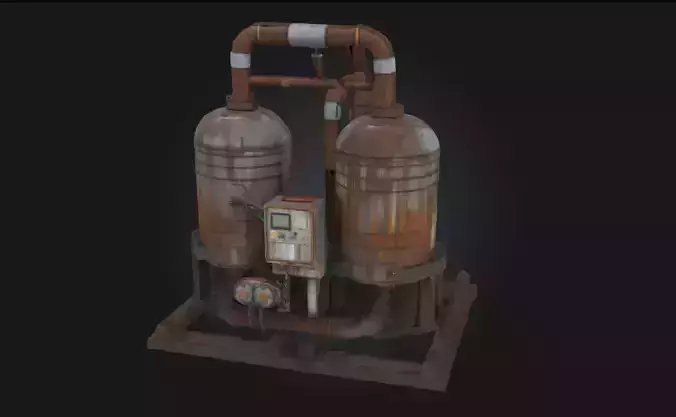 Rusty Boiler System  Aged Power for Industrial Scenes