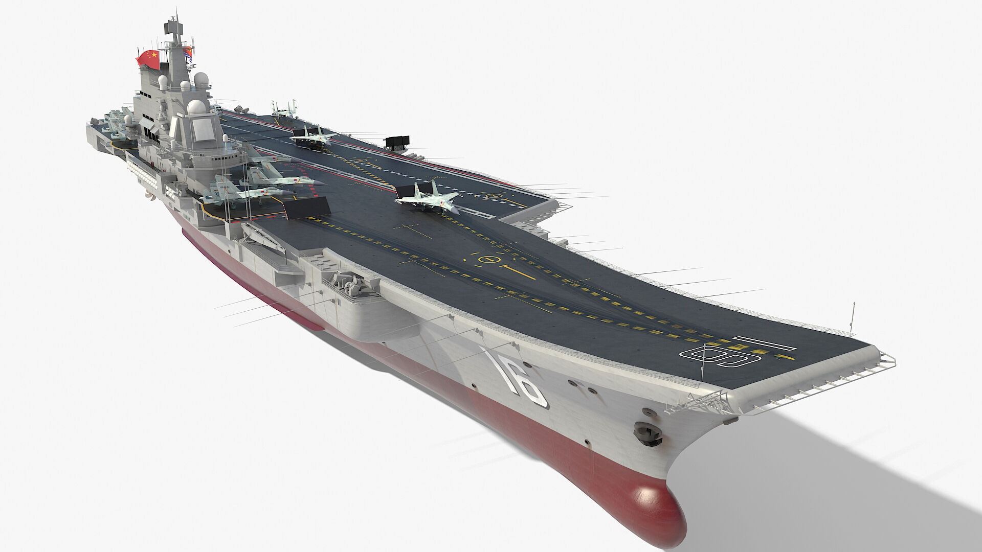 Chinese aircraft carrier CV-16 Liaoning 3D model_8