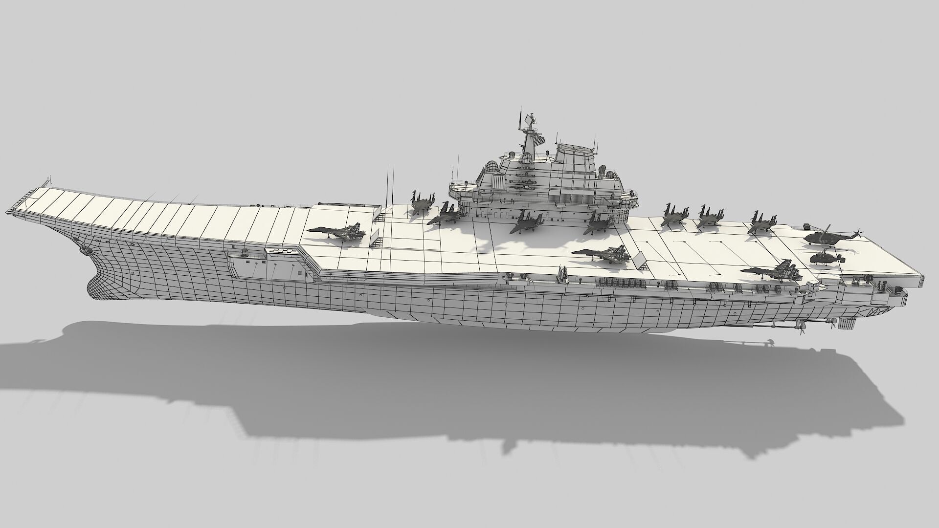 Chinese aircraft carrier CV-16 Liaoning 3D model_11