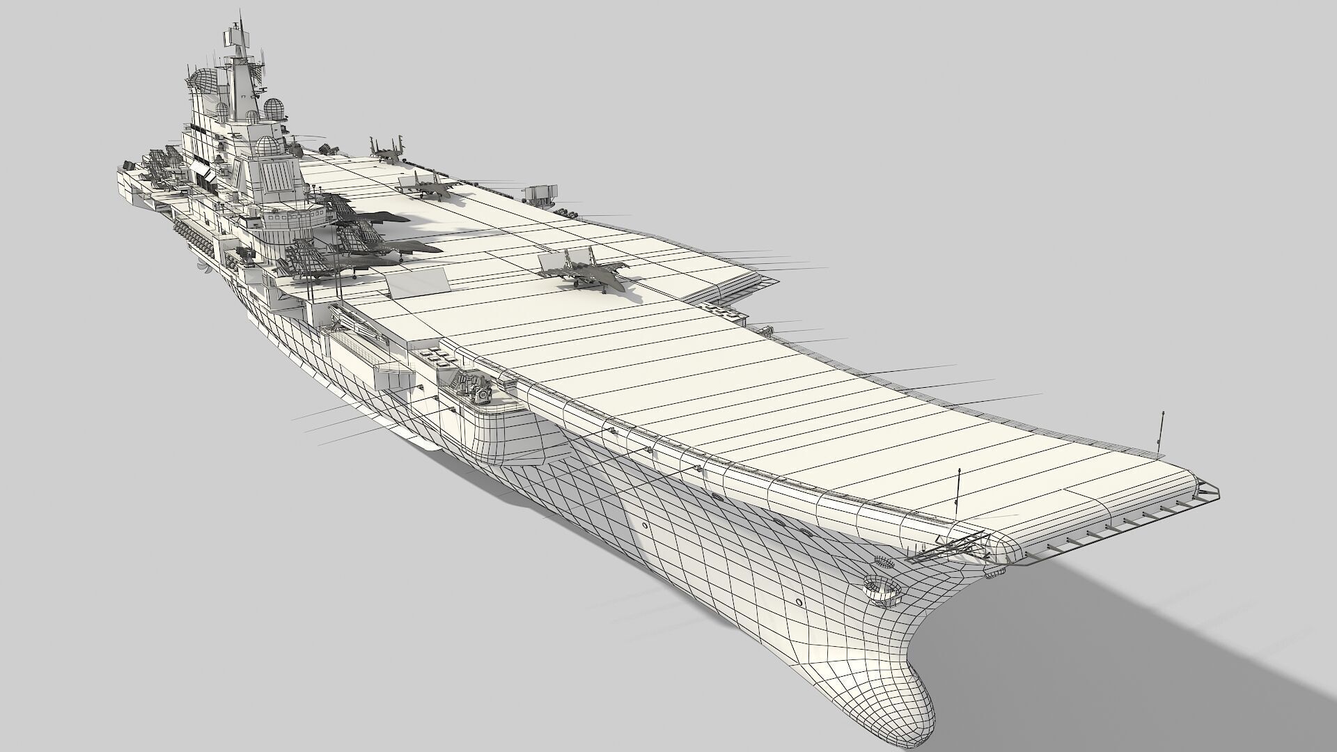 Chinese aircraft carrier CV-16 Liaoning 3D model_9