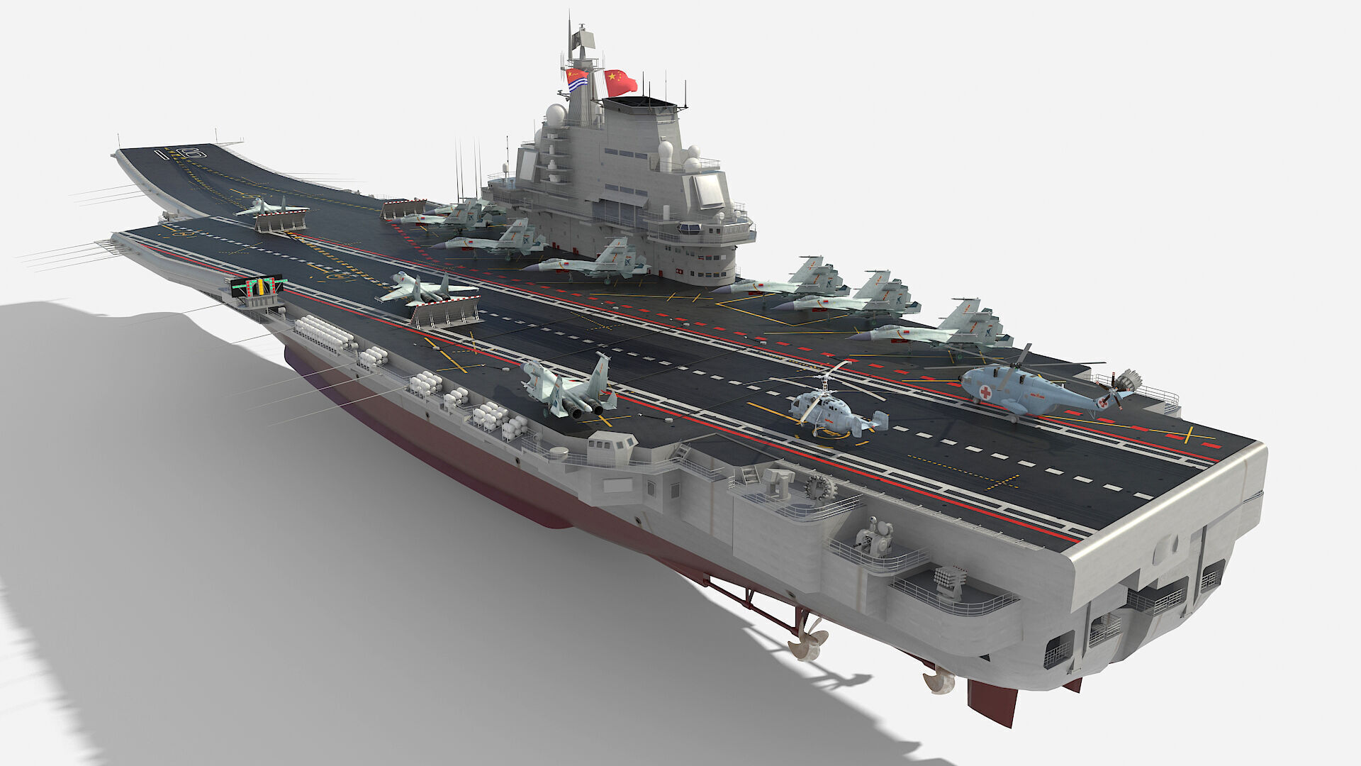 Chinese aircraft carrier CV-16 Liaoning 3D model_2