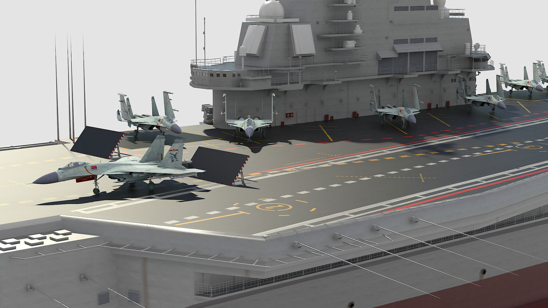 Chinese aircraft carrier CV-16 Liaoning 3D model_6
