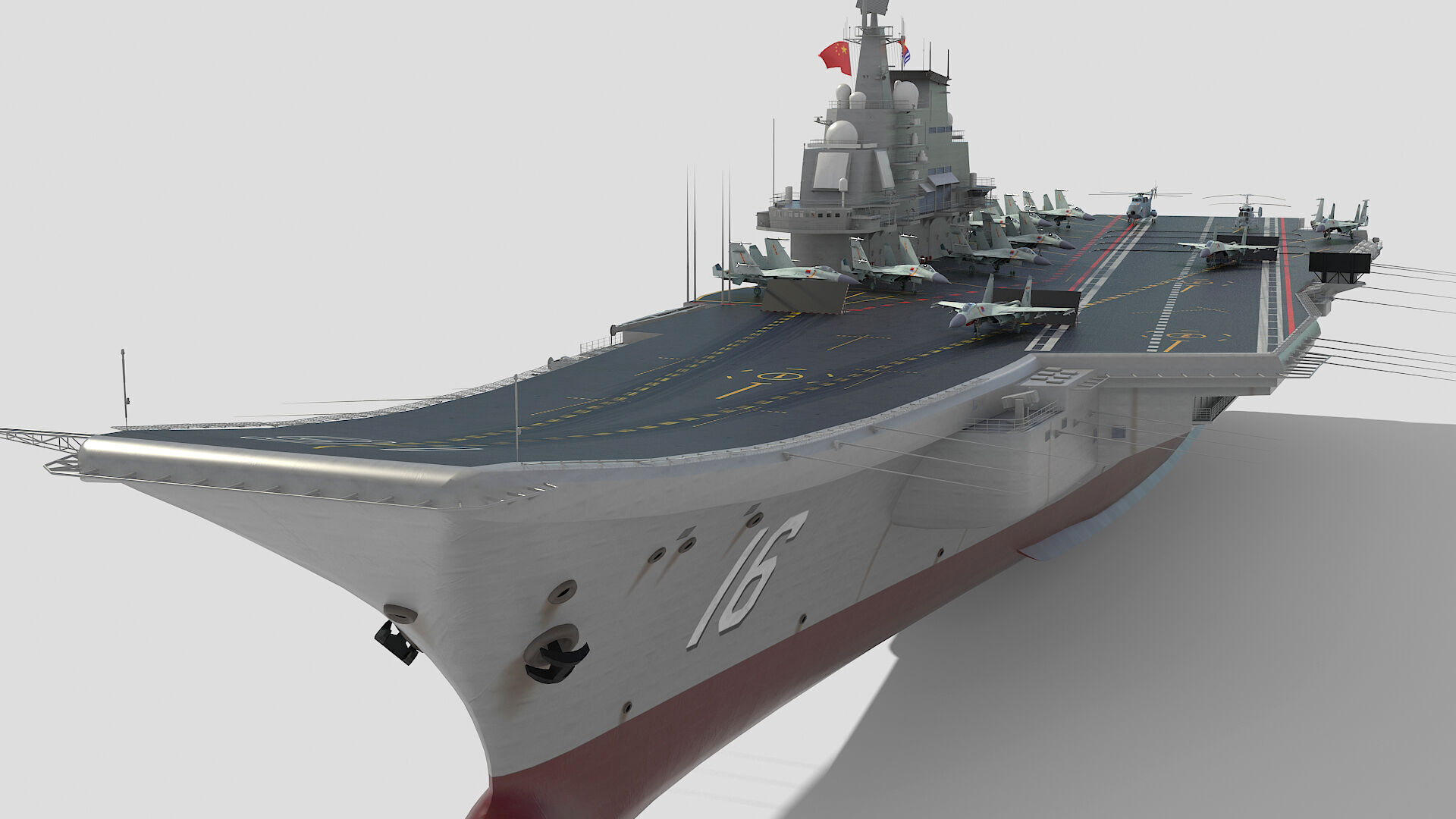 Chinese aircraft carrier CV-16 Liaoning 3D model_7