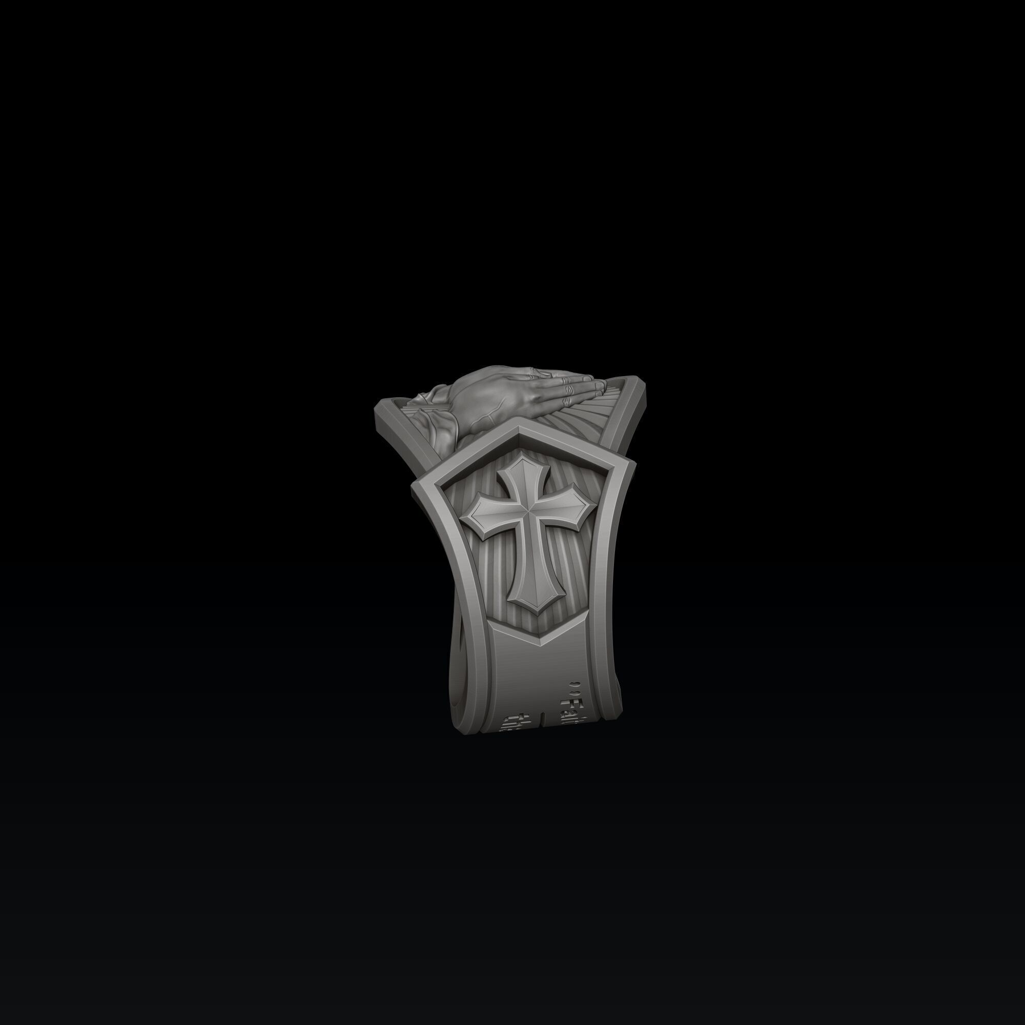 Praying Hands Ring 3D print model_7