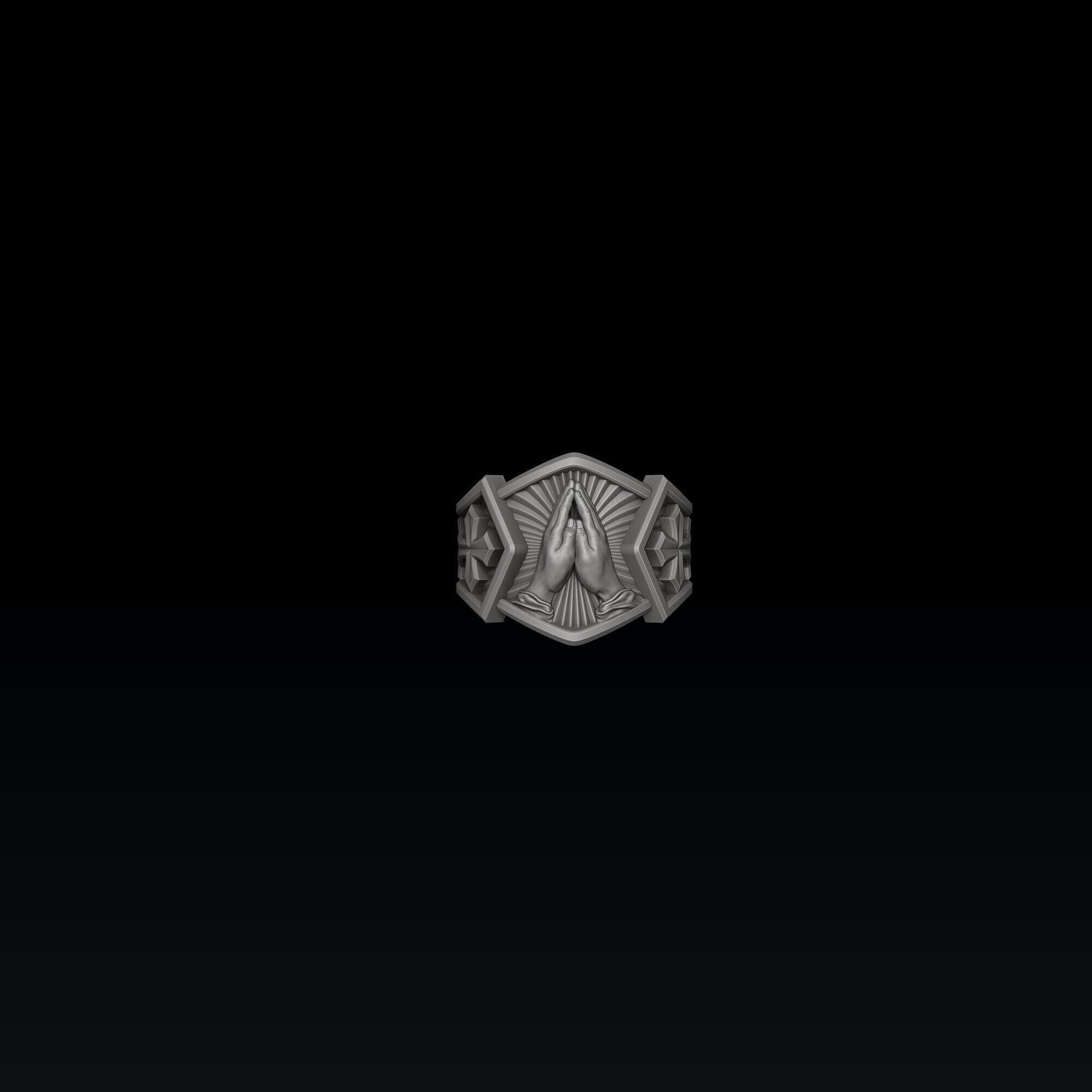Praying Hands Ring 3D print model_5
