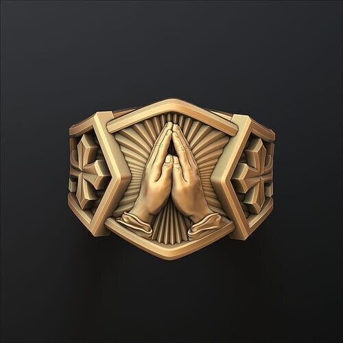 Praying Hands Ring 3D print model