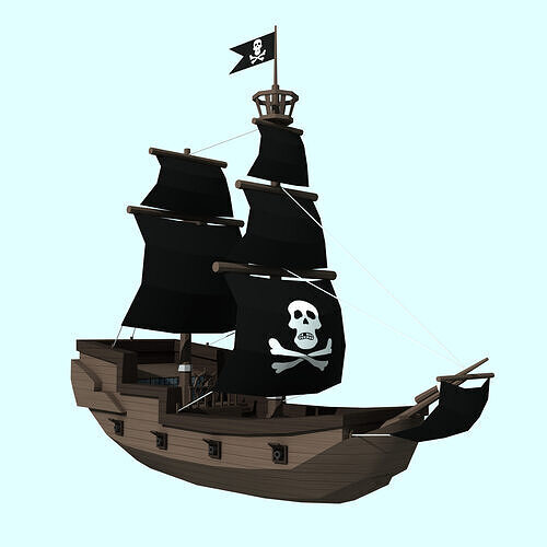Ship models Low-poly 3D model