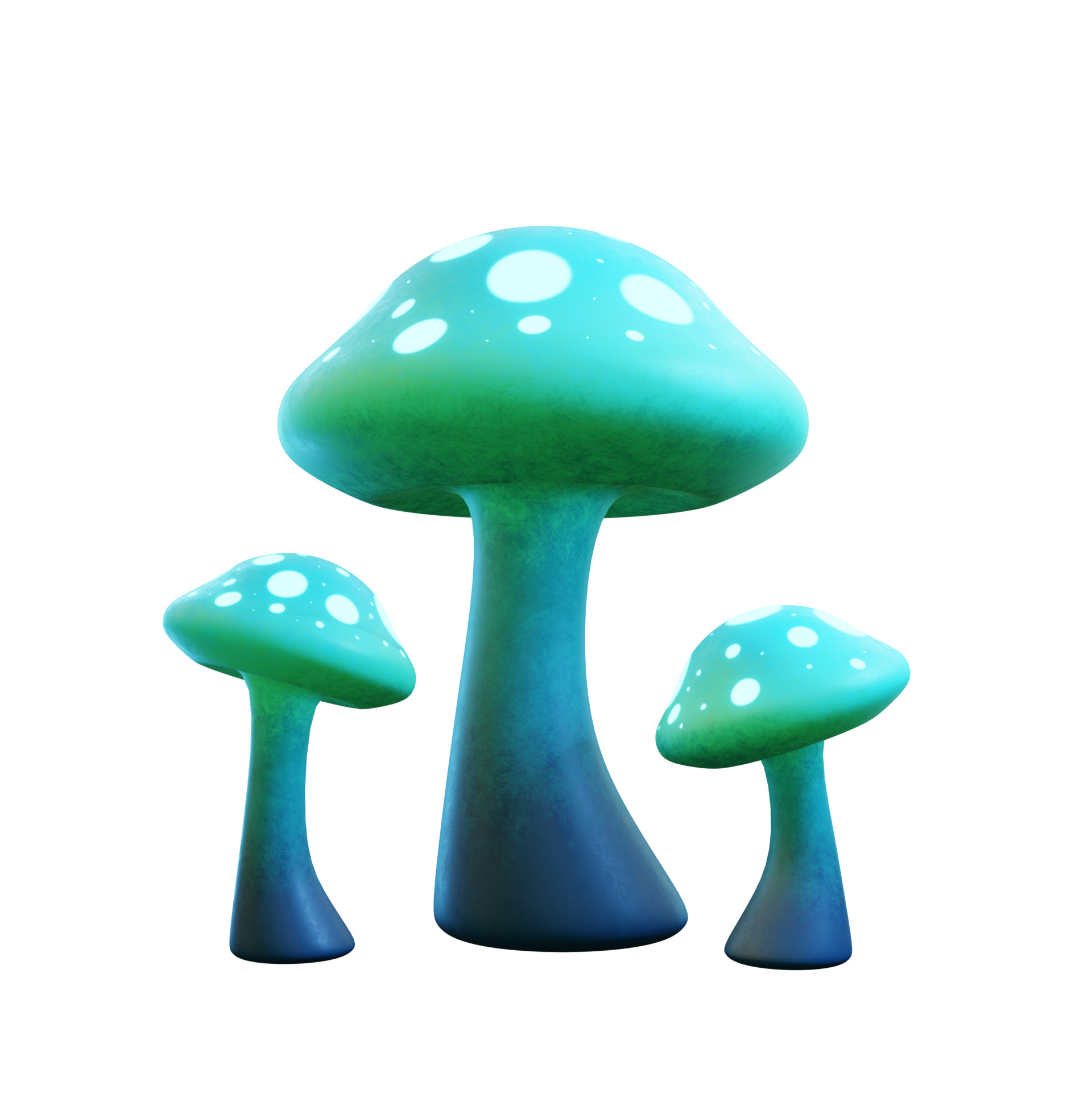 Stylized Neon Mushroom Low Poly 3D Model Low-poly 3D model_0
