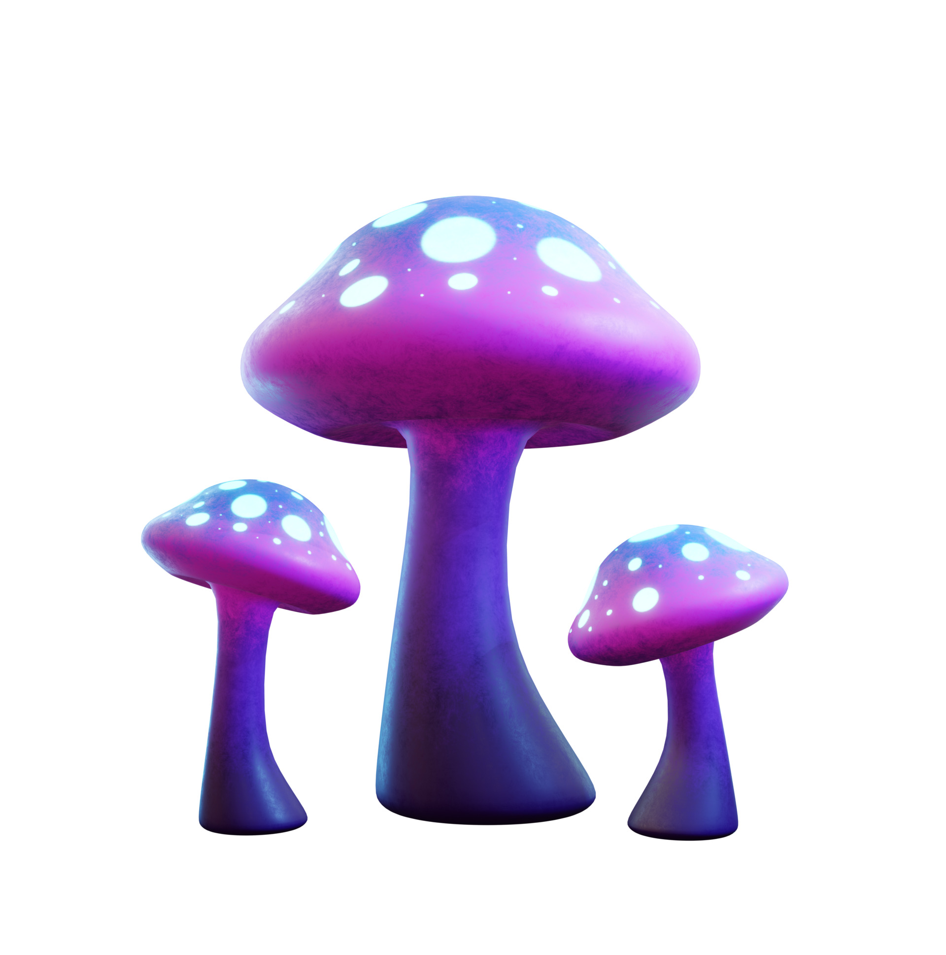 Stylized Neon Mushroom Low Poly 3D Model Low-poly 3D model_2