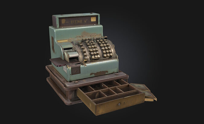 Vintage Cash Register  Timeless Charm of Antique Commerce 3D model