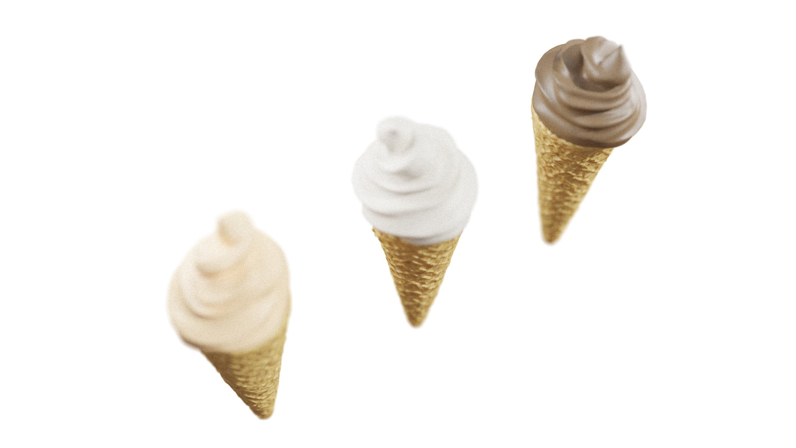 Soft Serve Ice Cream Cone 3D model_5