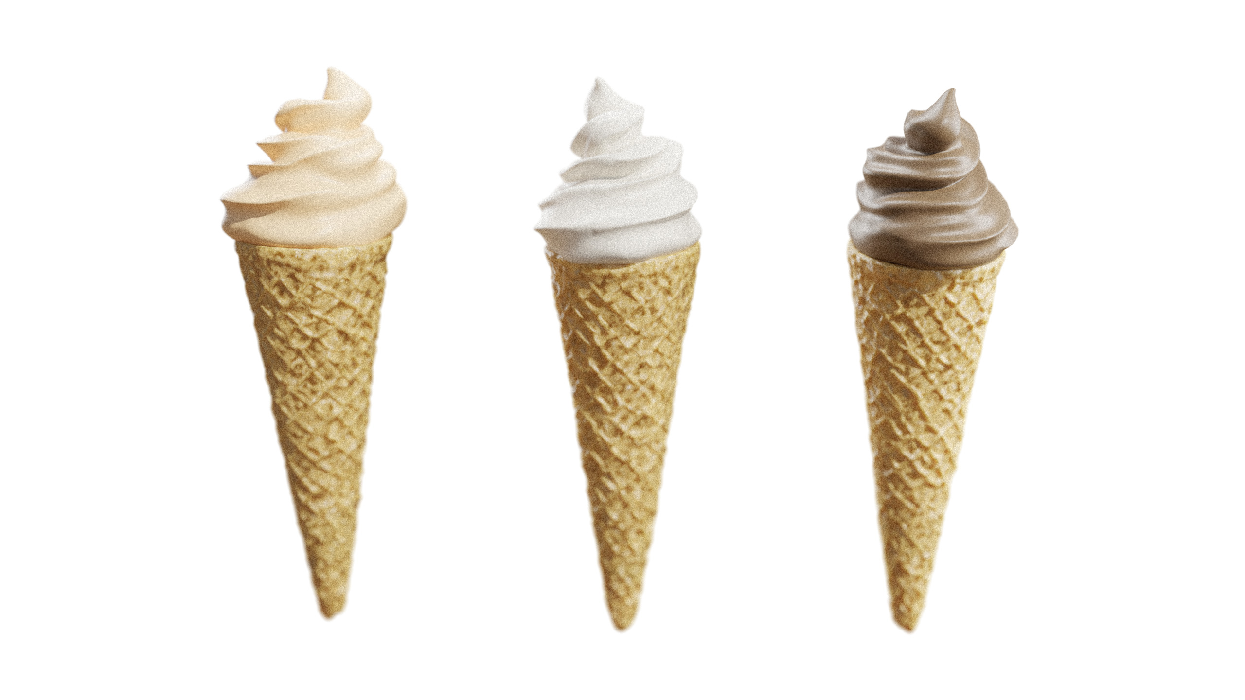 Soft Serve Ice Cream Cone 3D model_4