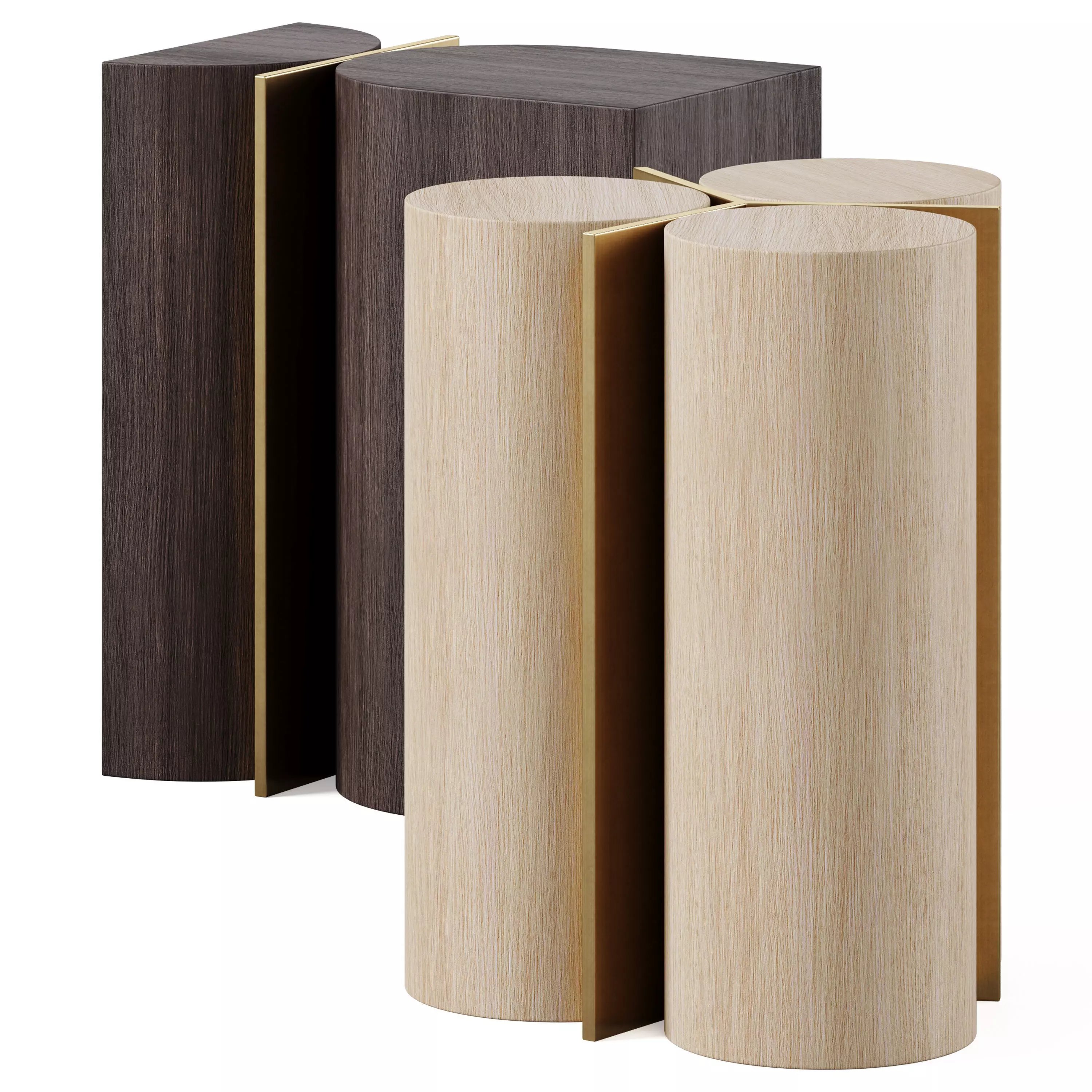 Slice and Cylinder Coffee Table by Baker Furniture 3D model_0