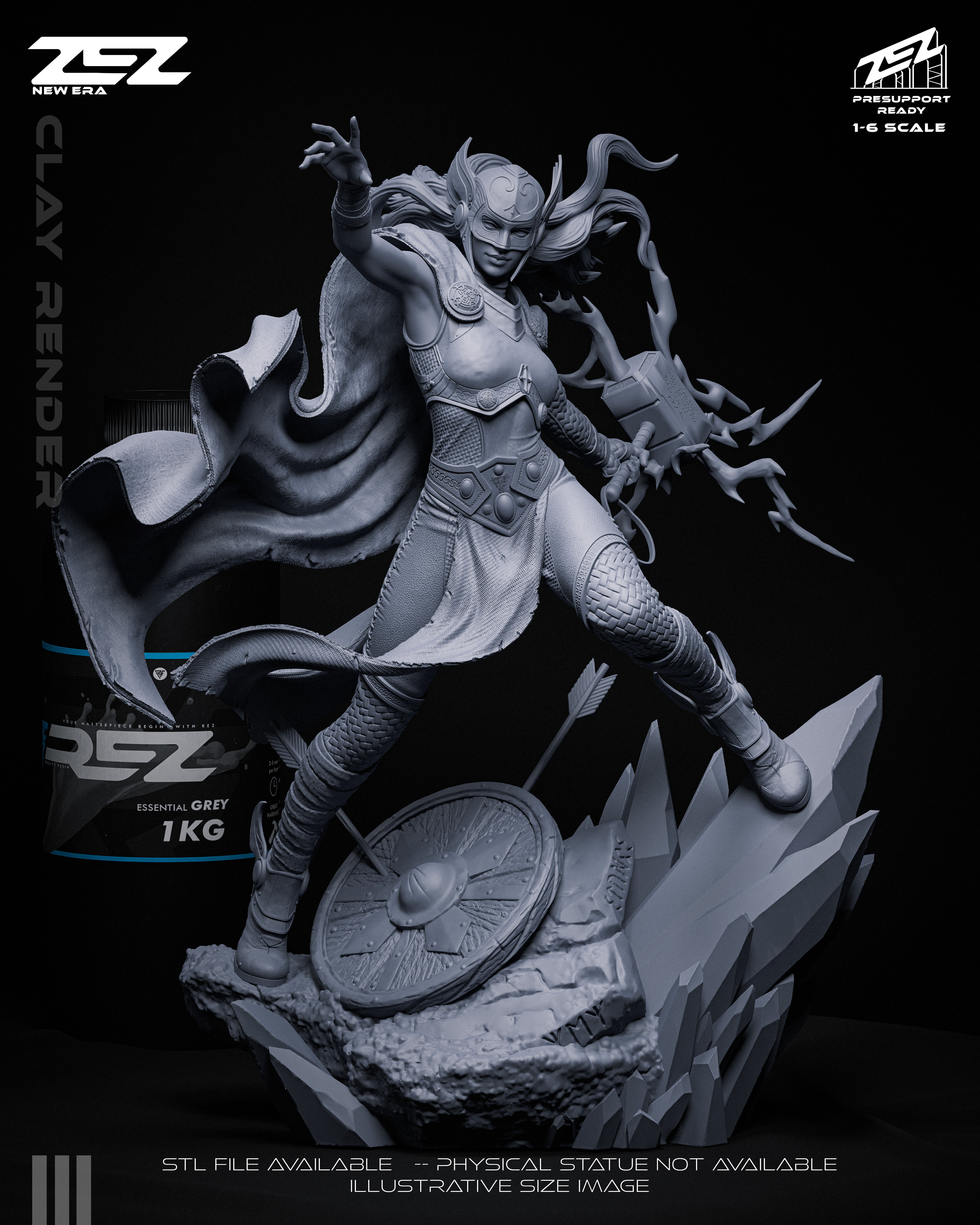 Lady Thor - STL 3D print model_2