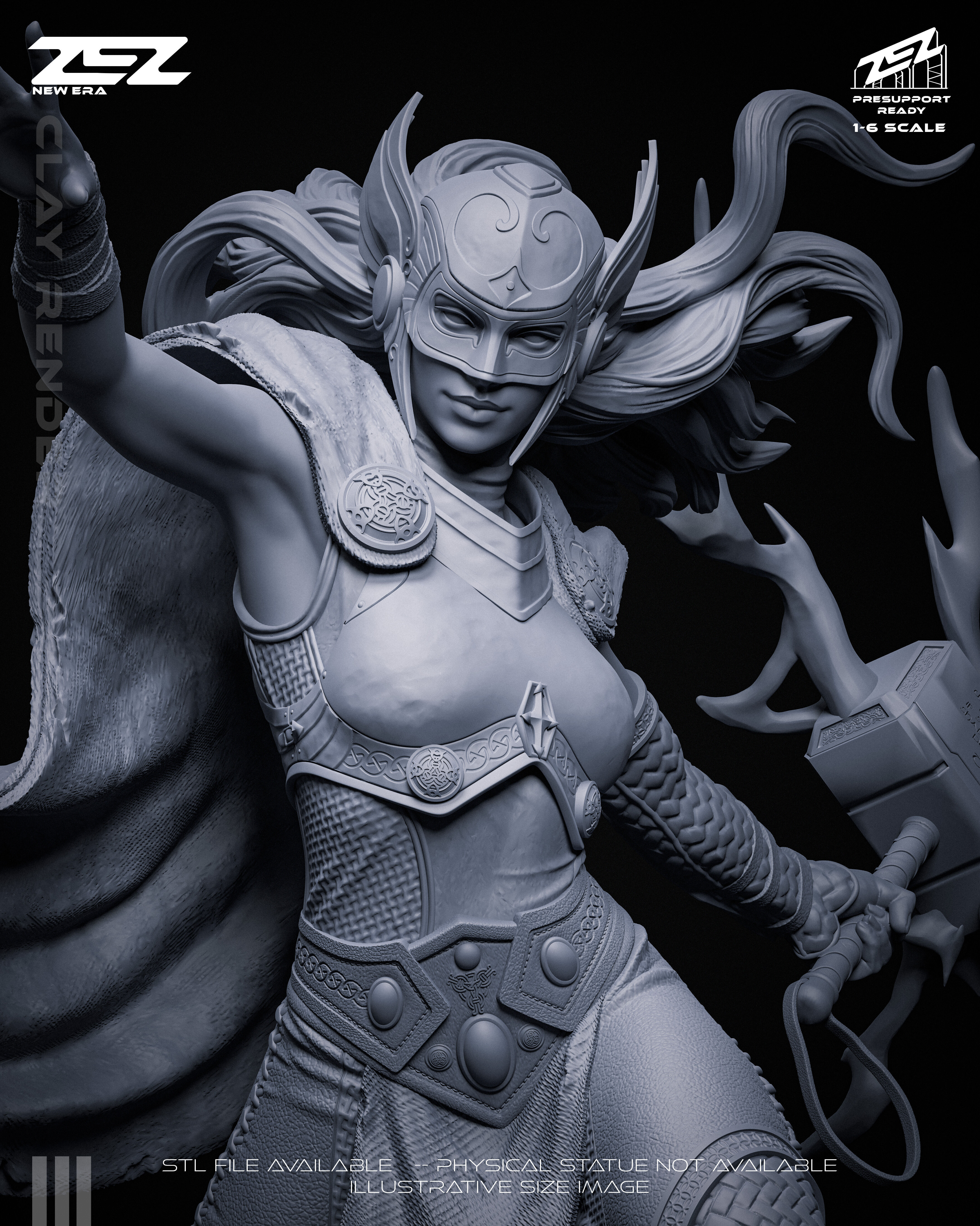 Lady Thor - STL 3D print model_5