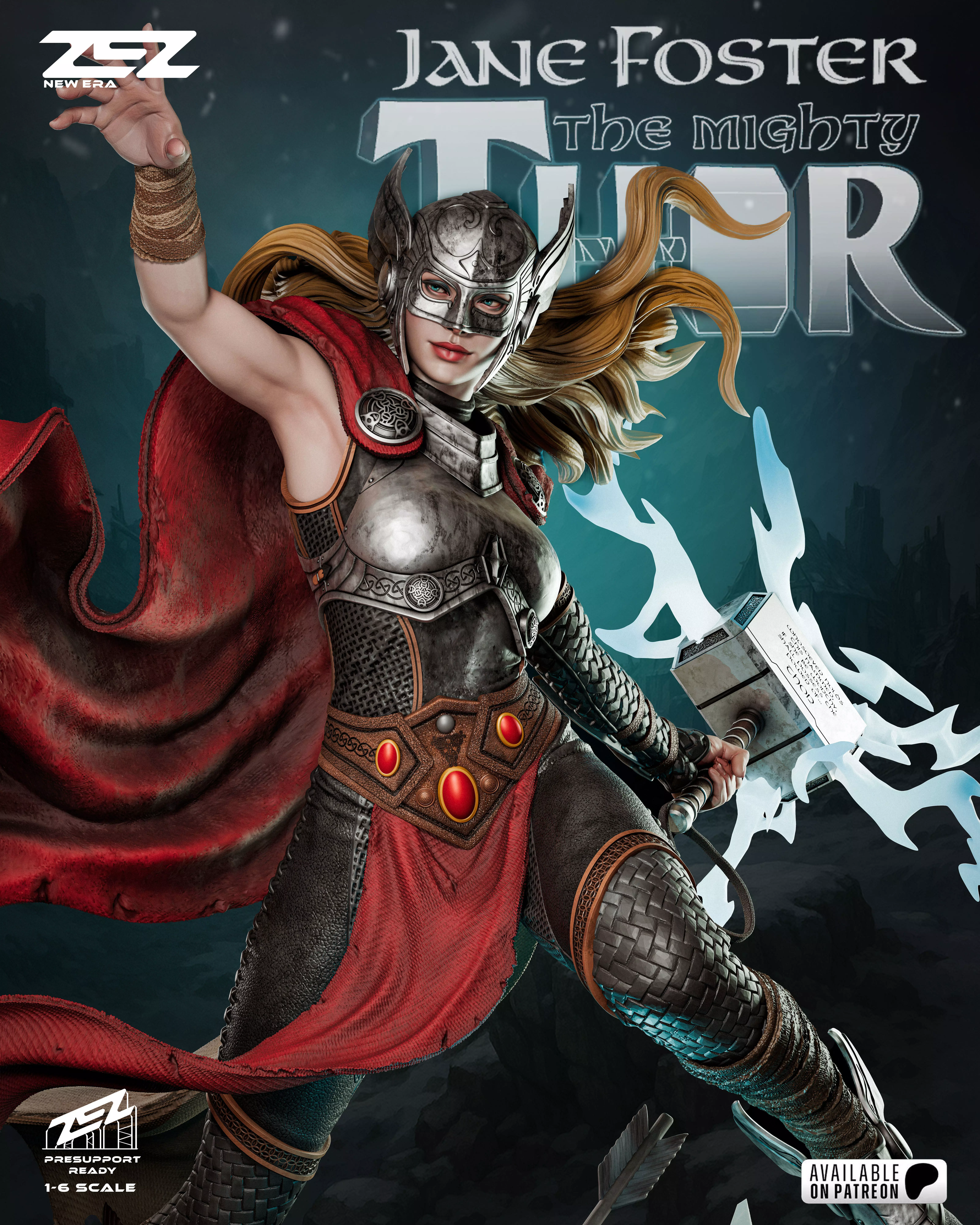 Lady Thor - STL 3D print model_0