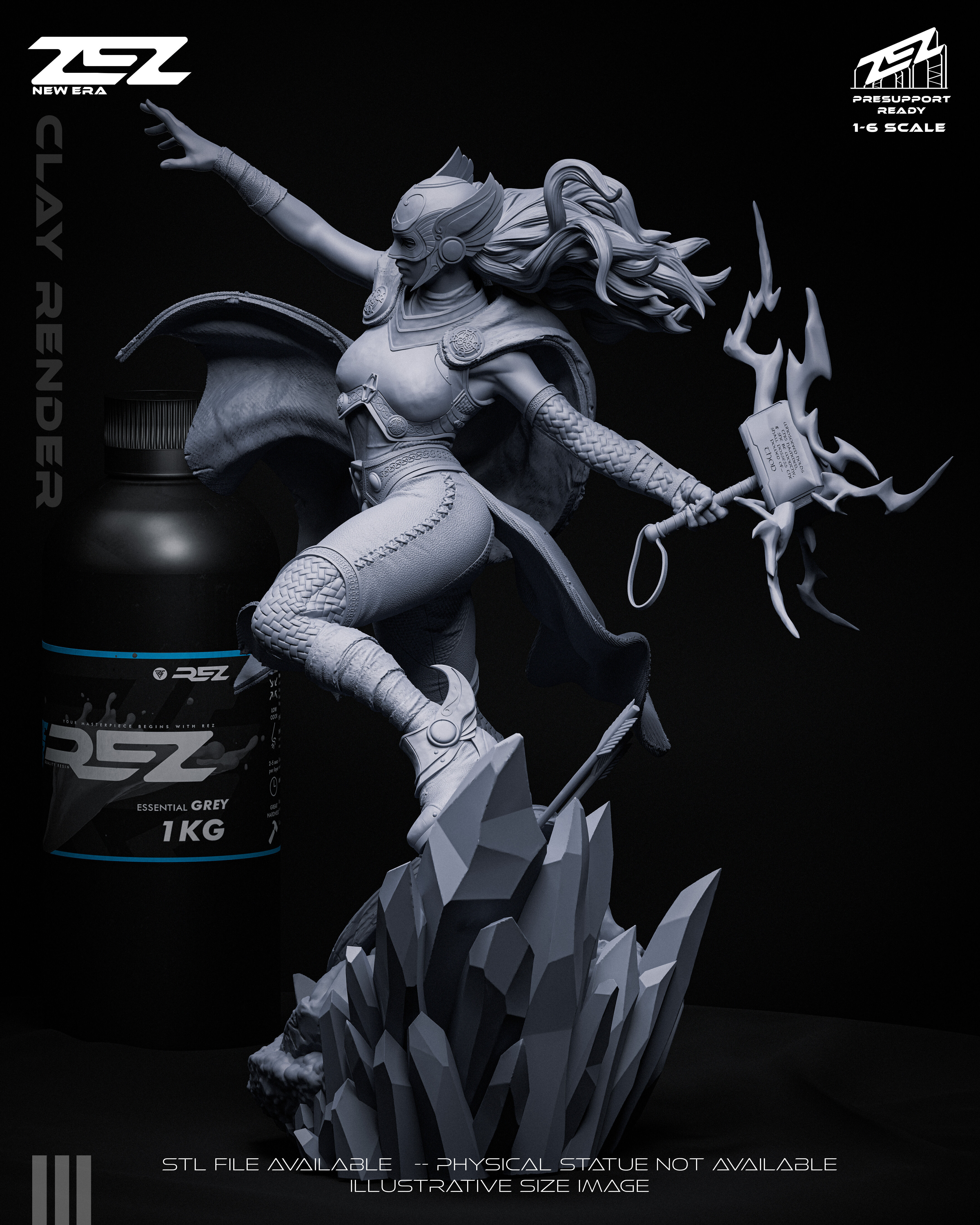 Lady Thor - STL 3D print model_3