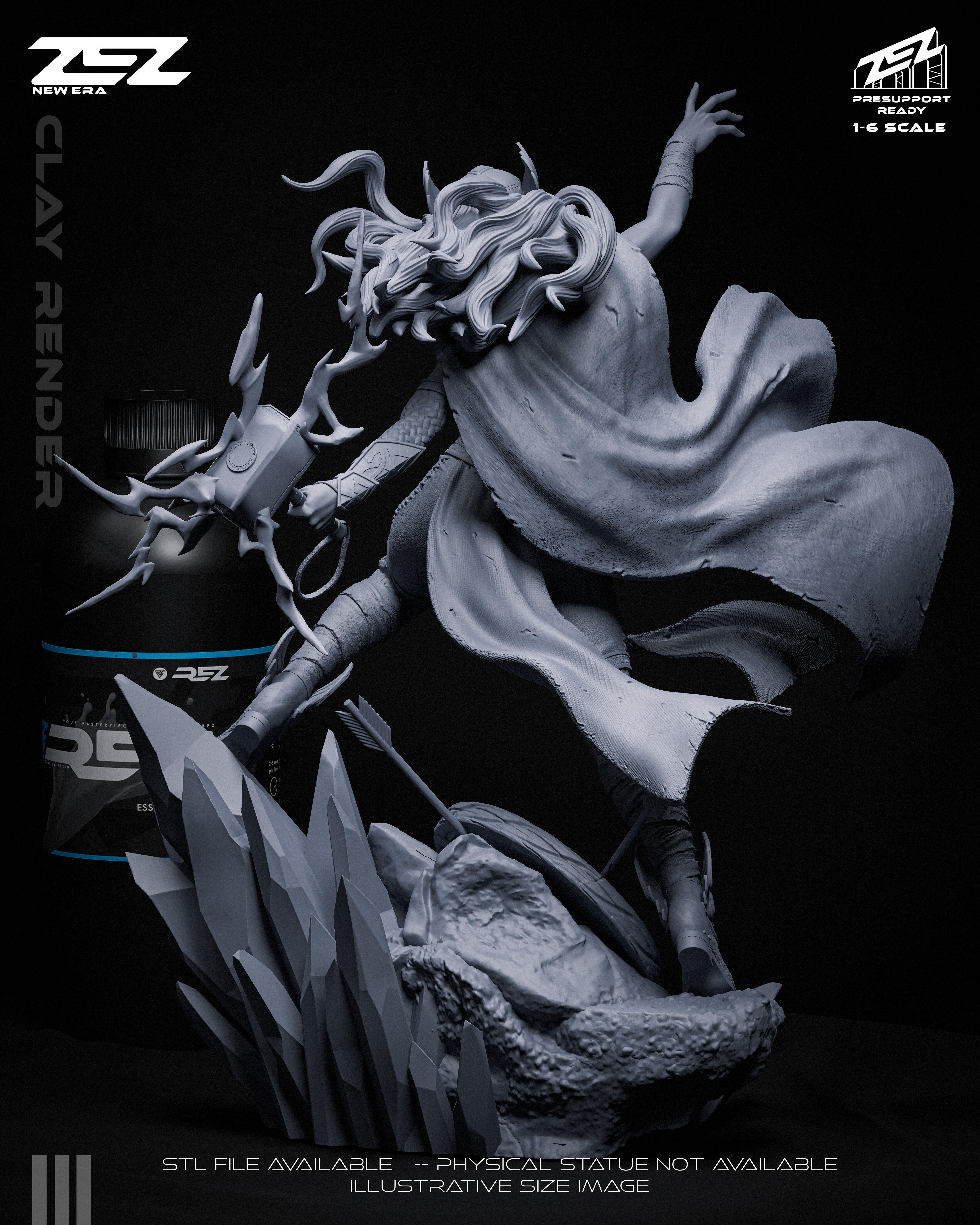 Lady Thor - STL 3D print model_4