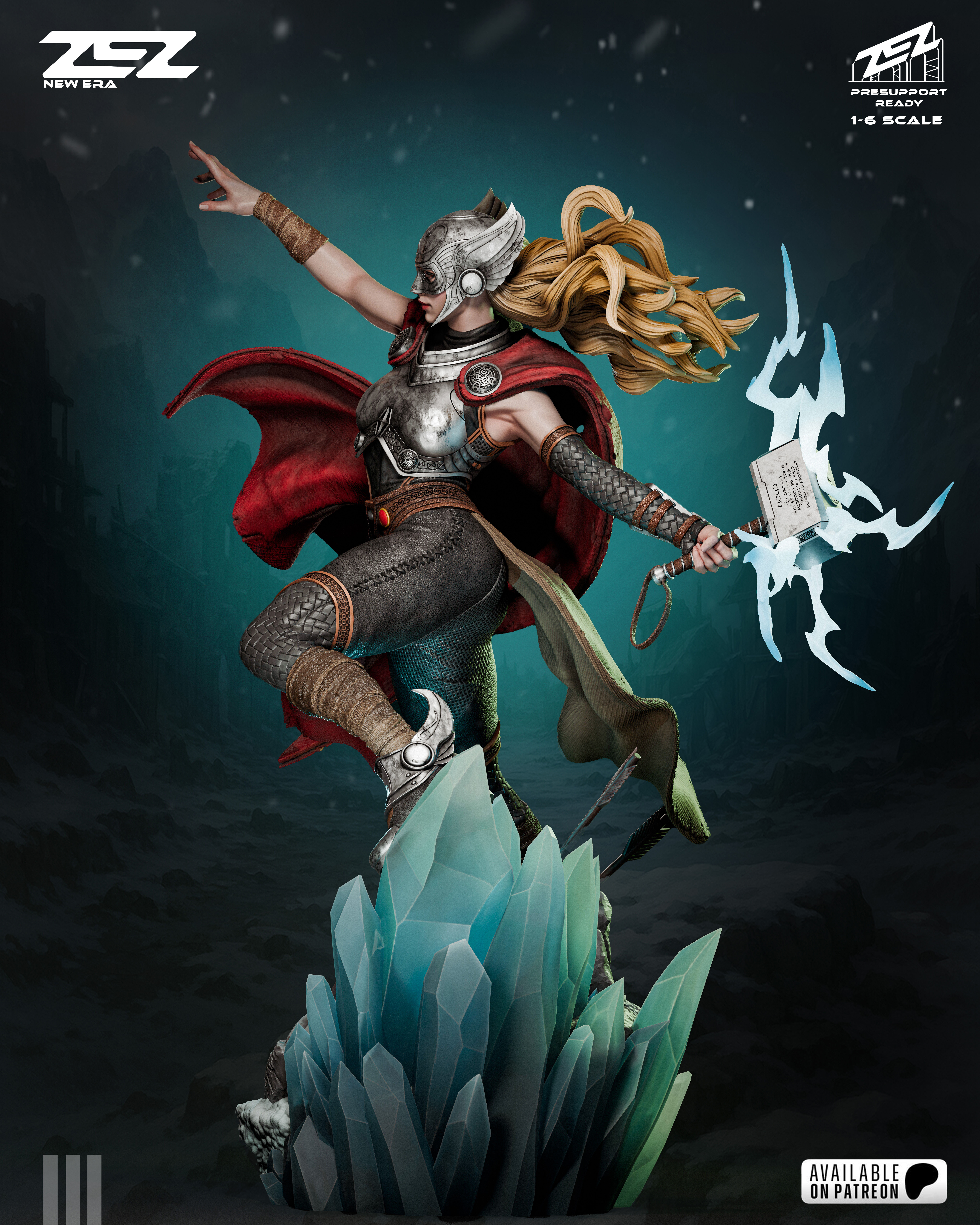 Lady Thor - STL 3D print model_1