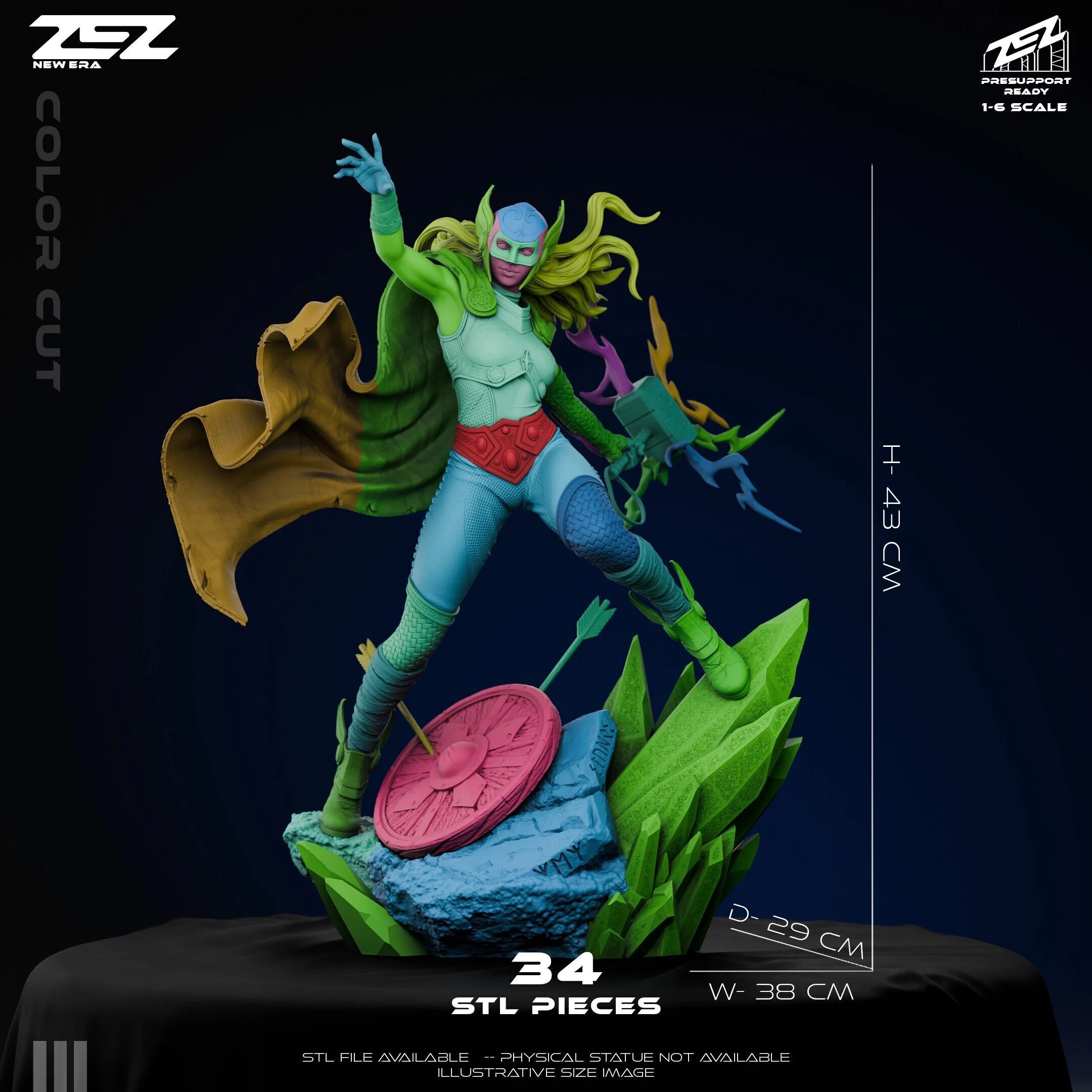 Lady Thor - STL 3D print model_7