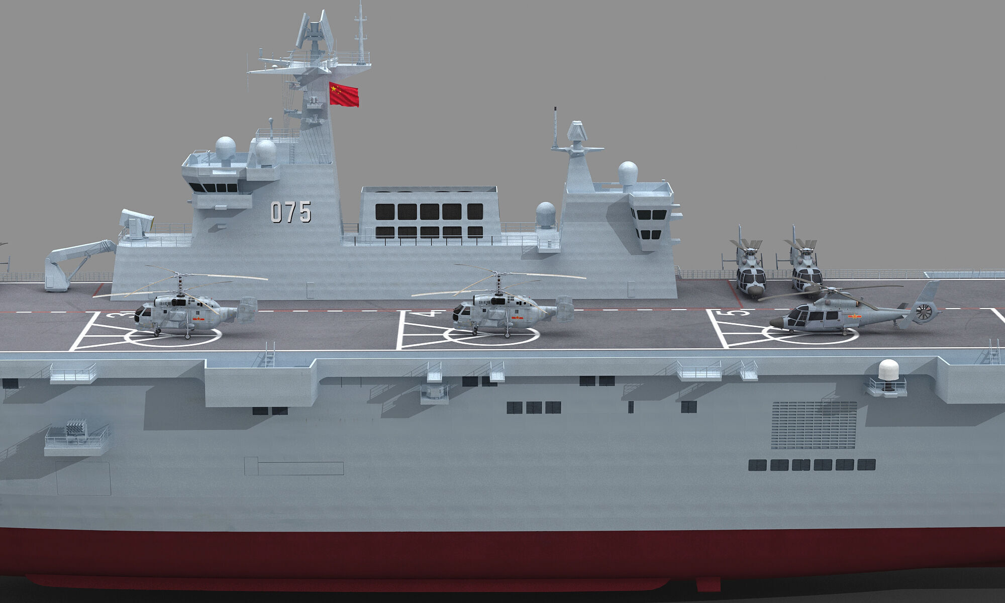 Chinese Navy Type 075 Amphibious Assault Ship 3D model_12