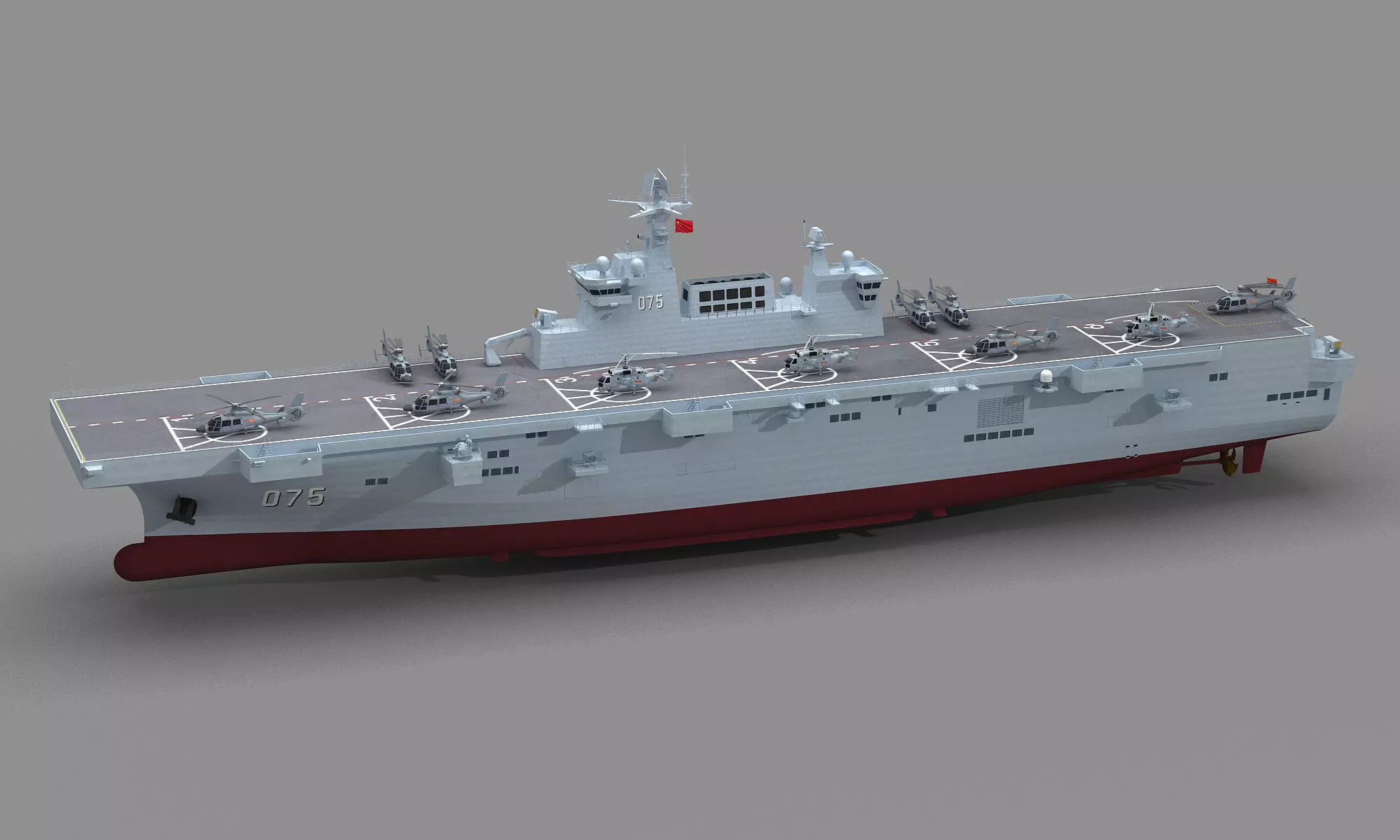 Chinese Navy Type 075 Amphibious Assault Ship 3D model_0