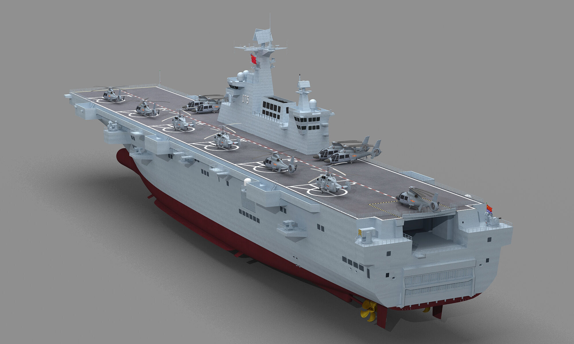 Chinese Navy Type 075 Amphibious Assault Ship 3D model_1