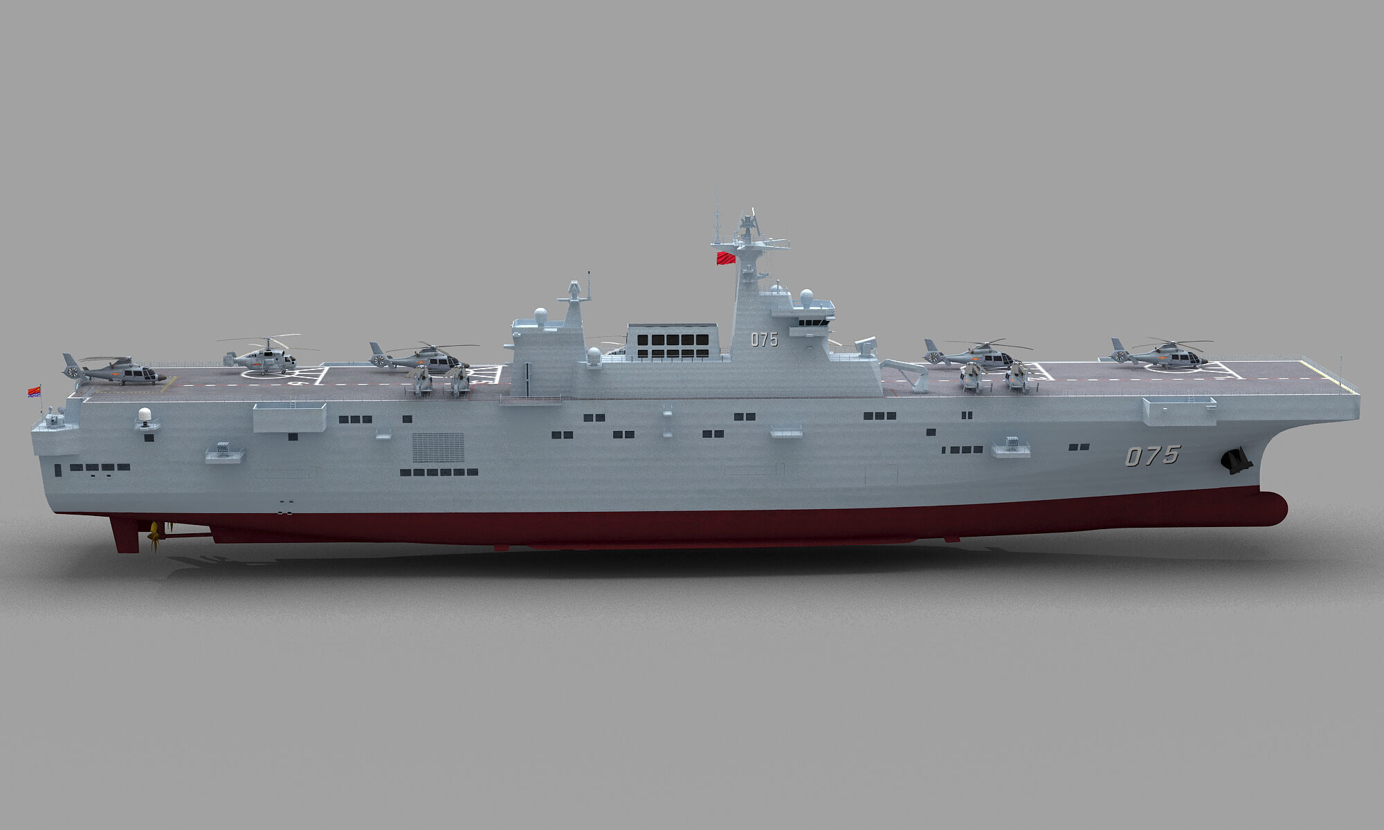 Chinese Navy Type 075 Amphibious Assault Ship 3D model_3