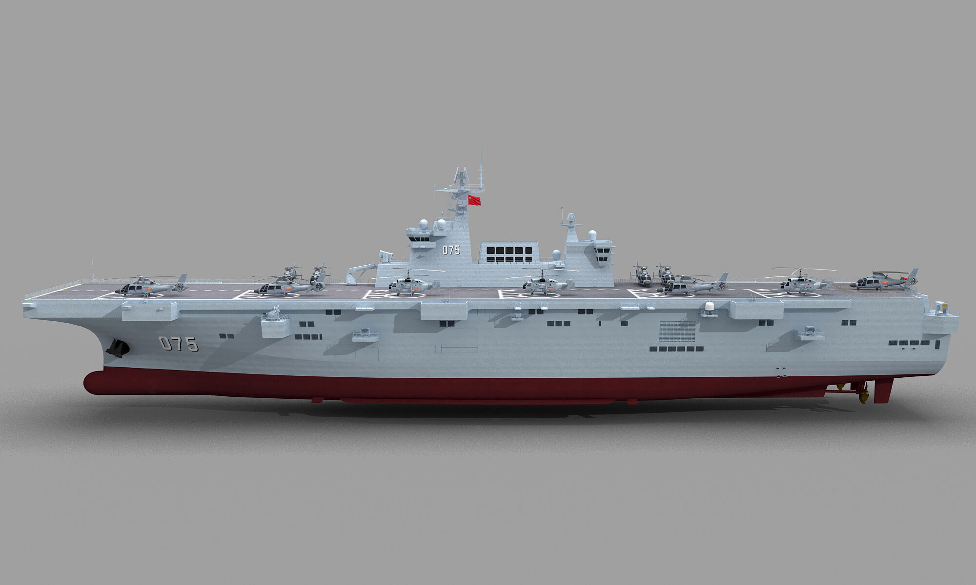 Chinese Navy Type 075 Amphibious Assault Ship 3D model_13