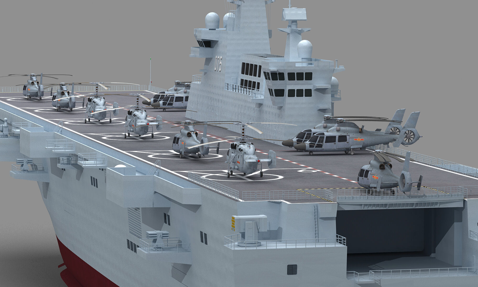 Chinese Navy Type 075 Amphibious Assault Ship 3D model_6