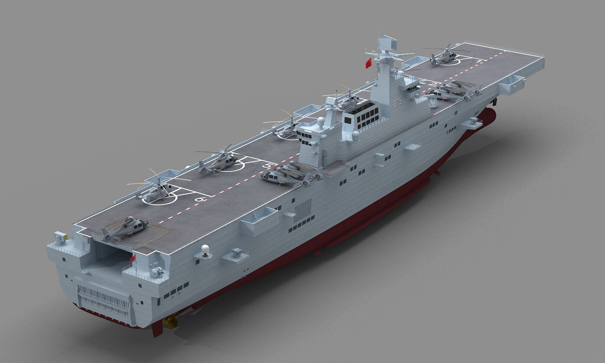 Chinese Navy Type 075 Amphibious Assault Ship 3D model_2