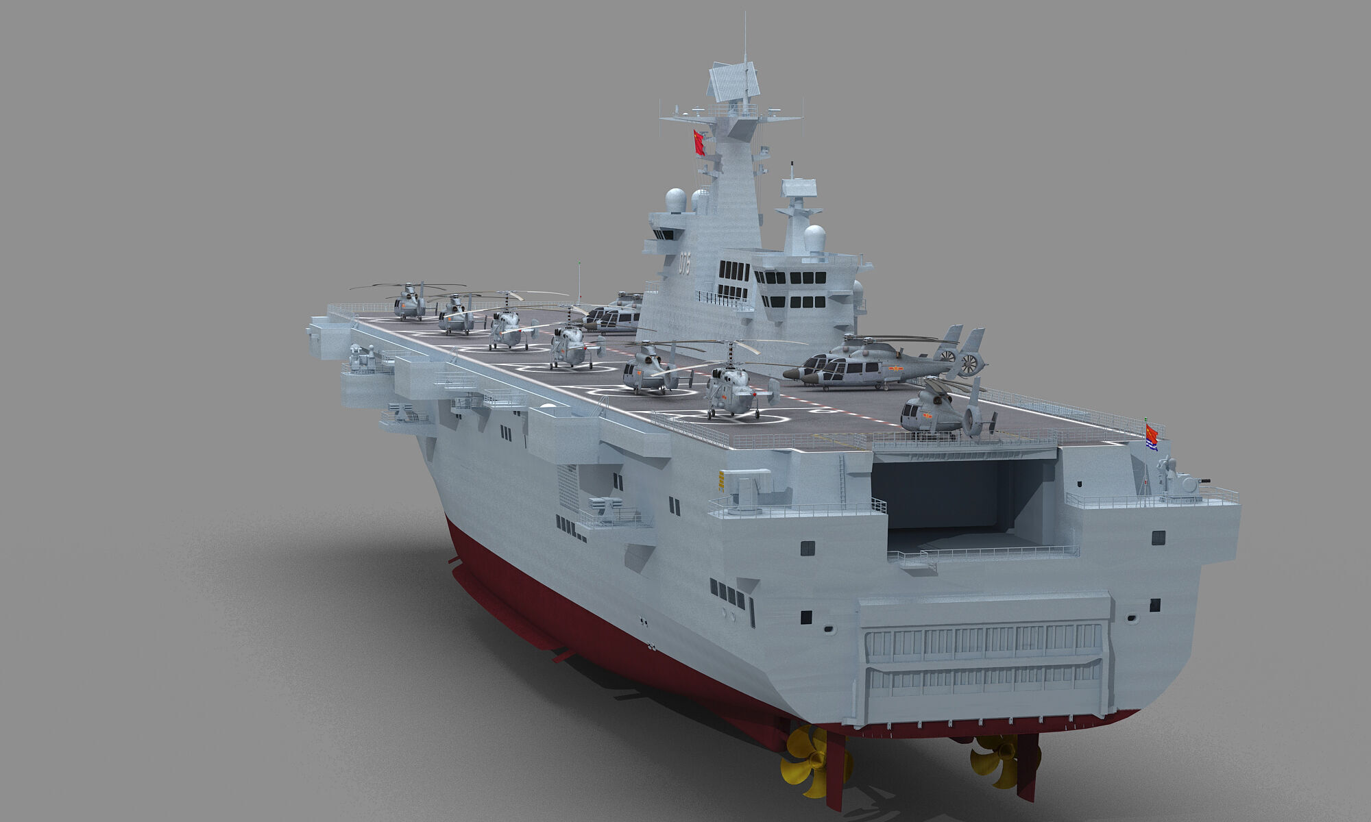 Chinese Navy Type 075 Amphibious Assault Ship 3D model_5
