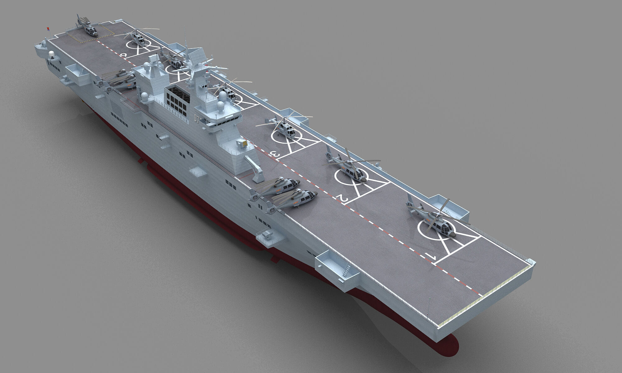 Chinese Navy Type 075 Amphibious Assault Ship 3D model_11