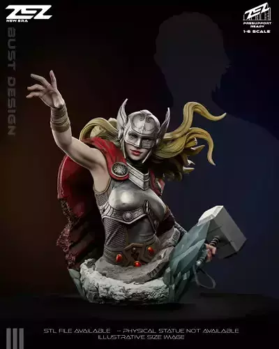 Lady Thor Bust - STL