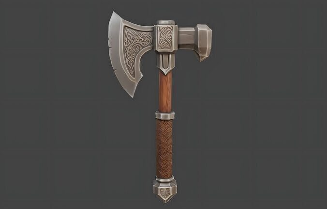 Dwarven axe Free low-poly 3D model