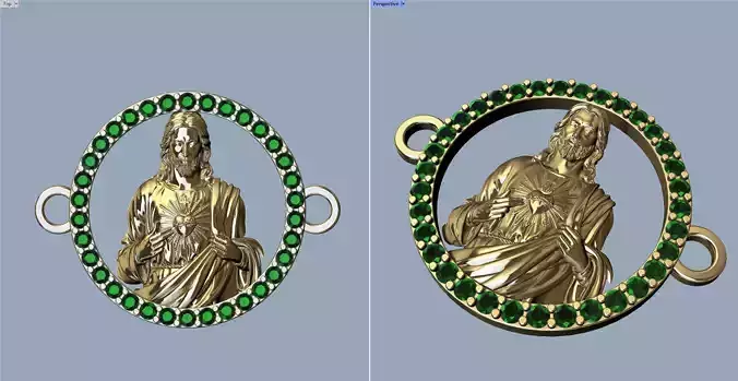 Sacred Heart Pendant - Herraje Sagrado Corazon 3D print model