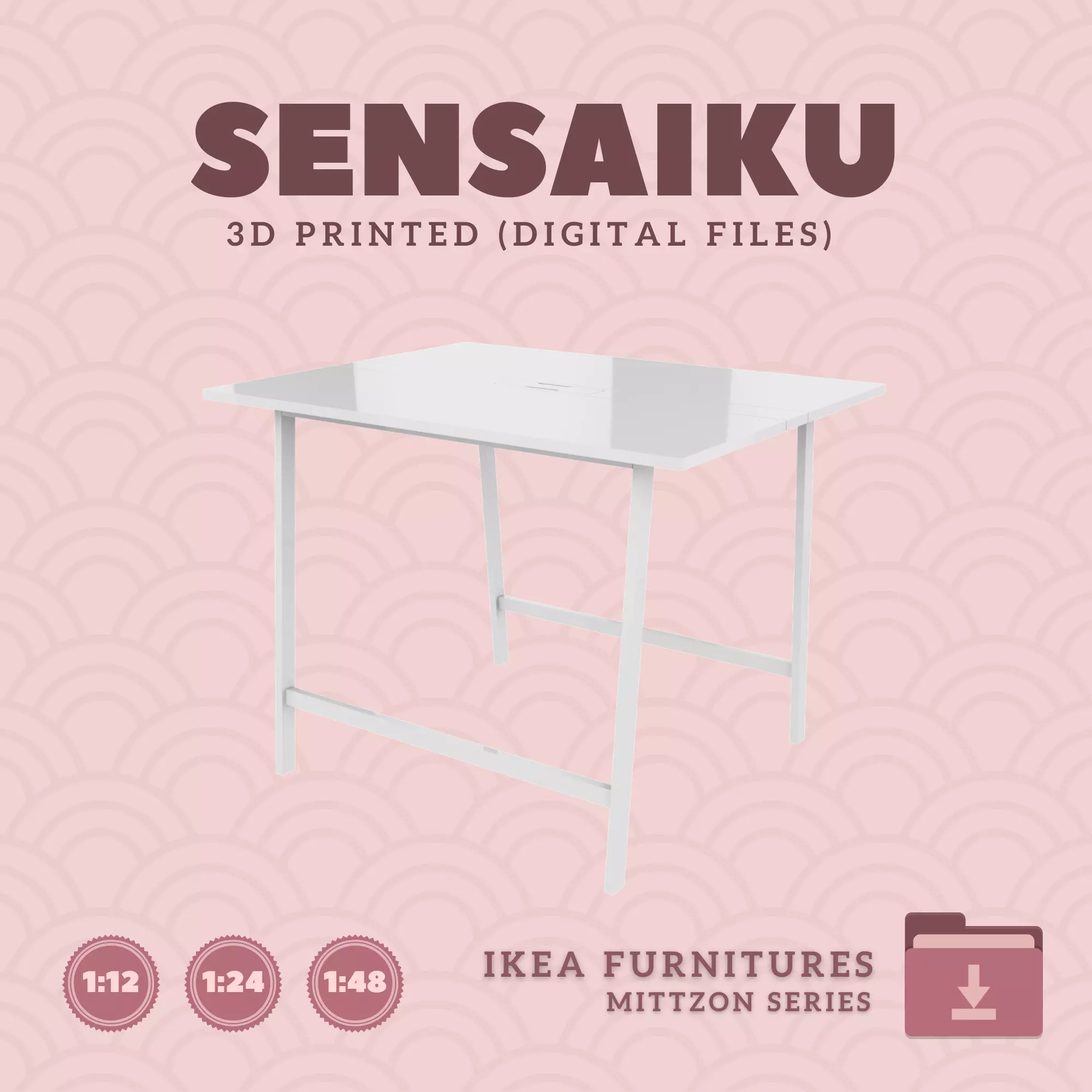8 MITTZON Conference Table V2 for Dollhouse - IKEA - 3D Print 3D print model