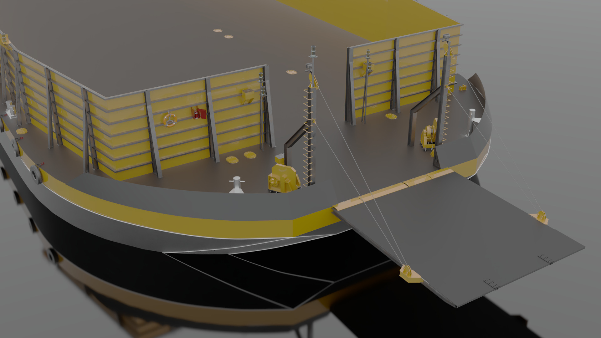 Detailed Barge Ship 3D Model Scale Accurate  3D model_1