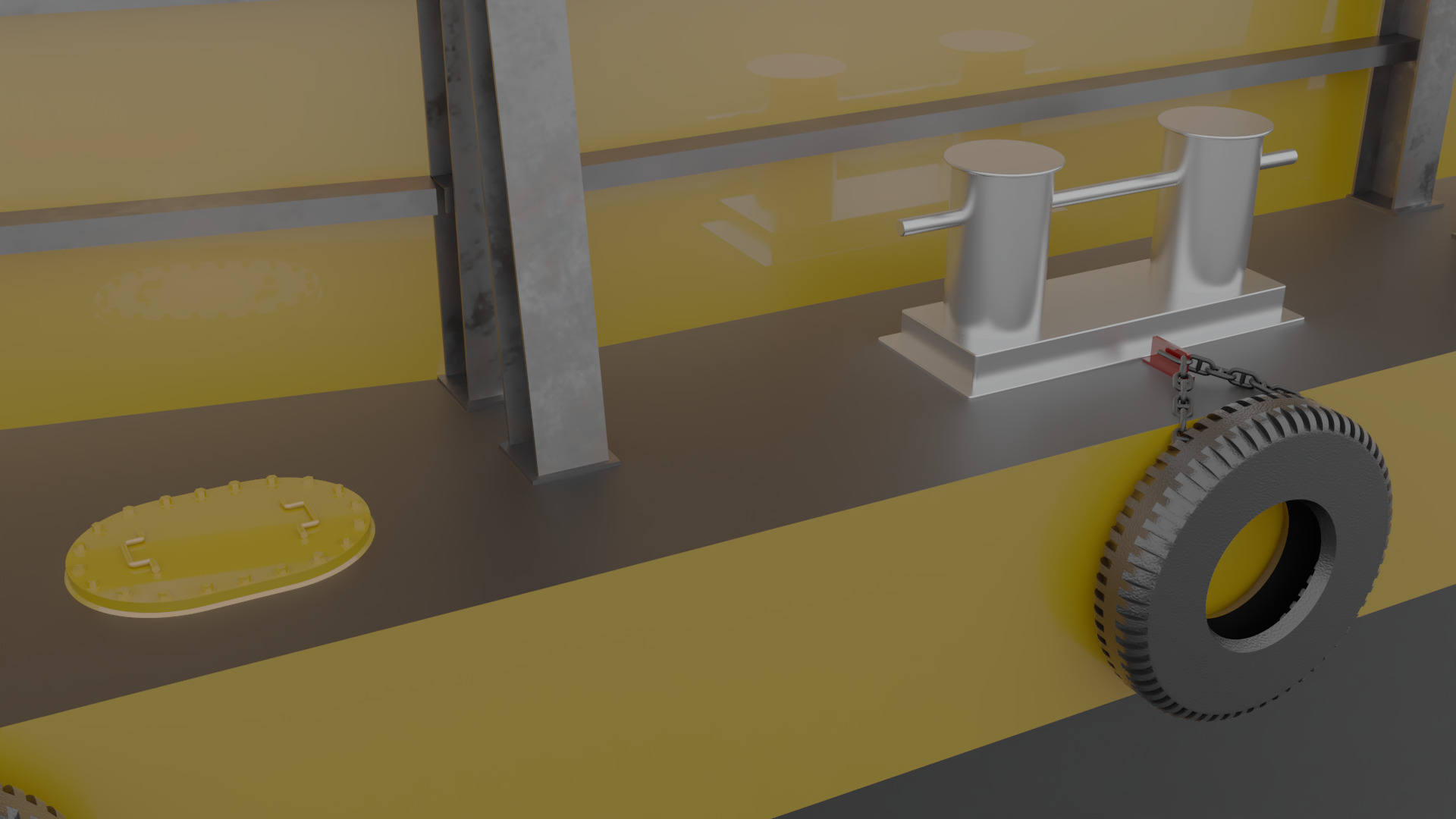 Detailed Barge Ship 3D Model Scale Accurate  3D model_9