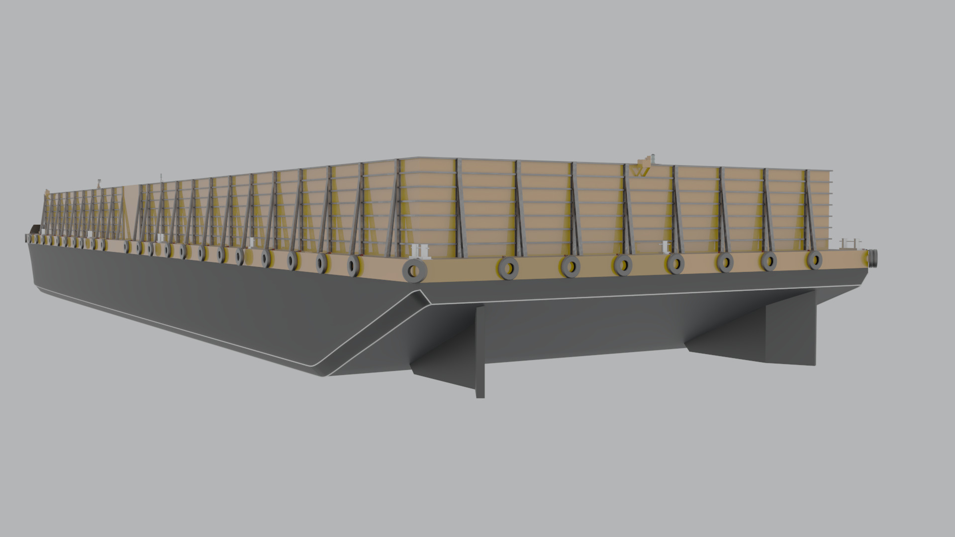 Detailed Barge Ship 3D Model Scale Accurate  3D model_2