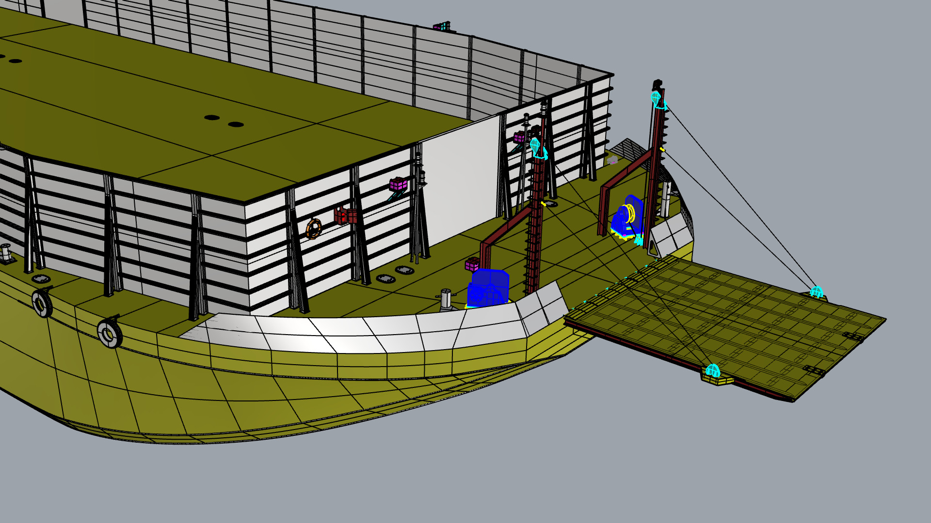Detailed Barge Ship 3D Model Scale Accurate  3D model_13
