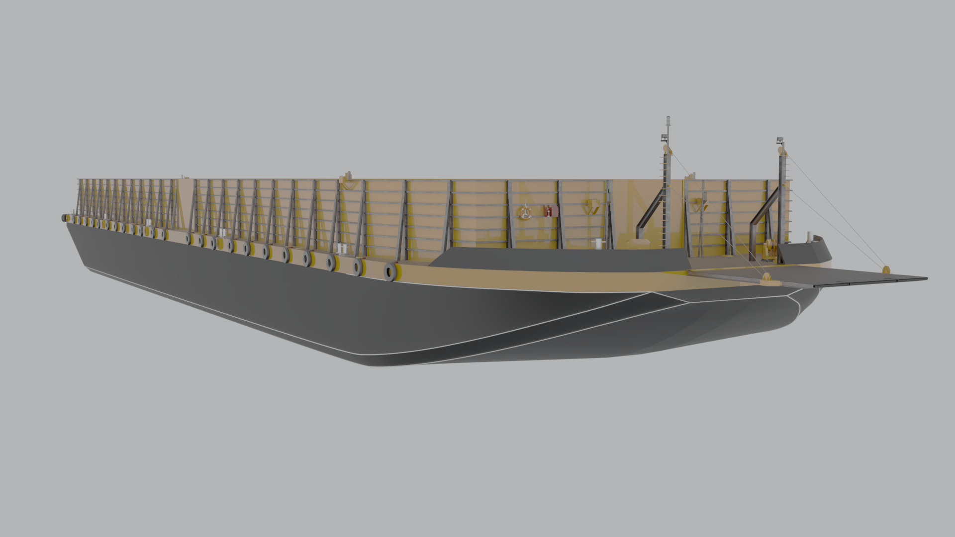 Detailed Barge Ship 3D Model Scale Accurate  3D model_10