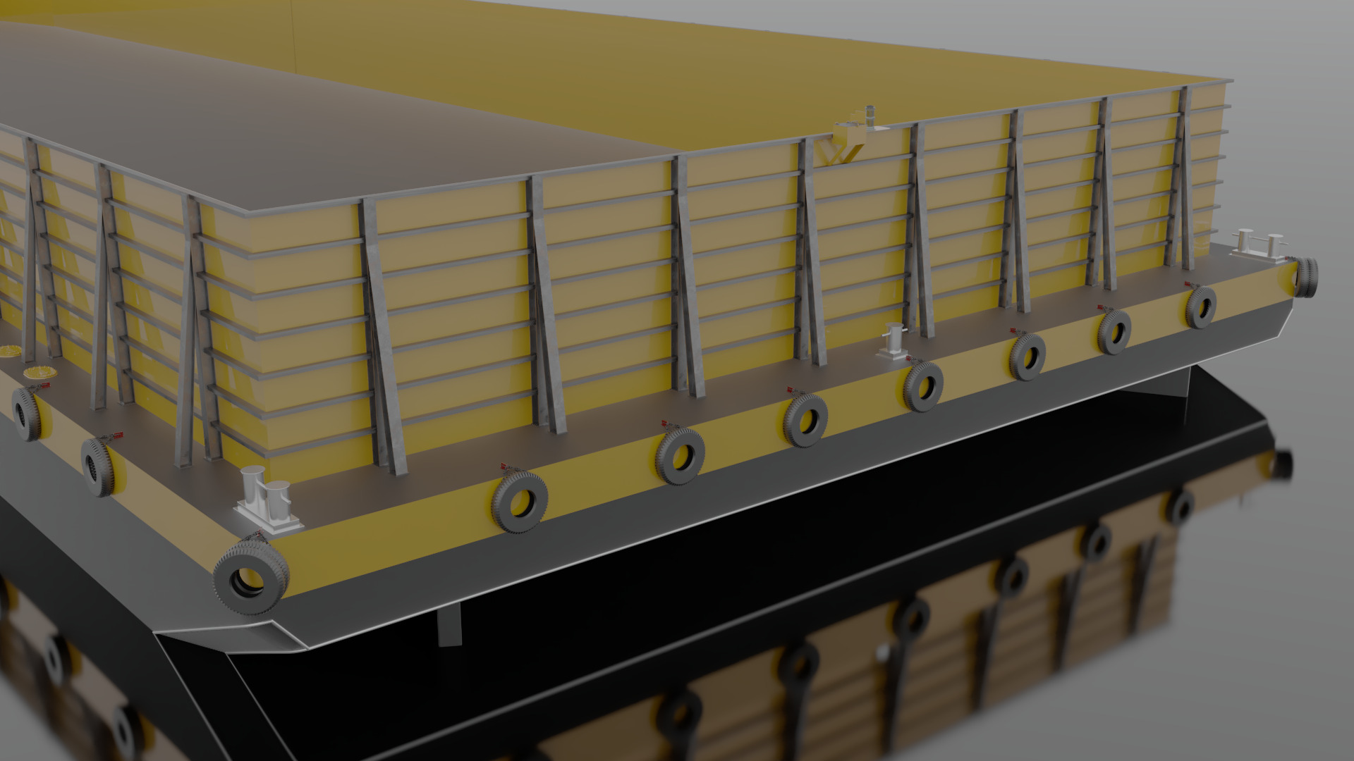 Detailed Barge Ship 3D Model Scale Accurate  3D model_4