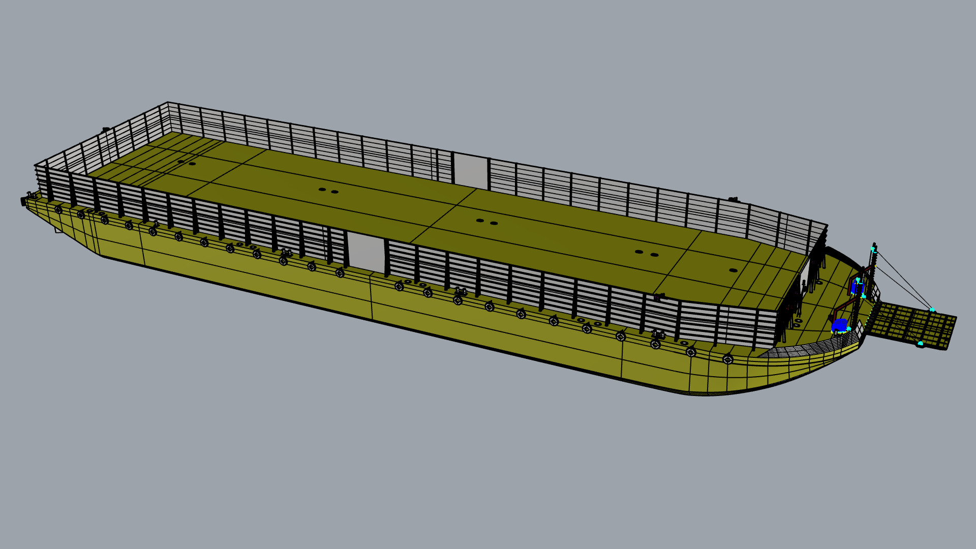 Detailed Barge Ship 3D Model Scale Accurate  3D model_12