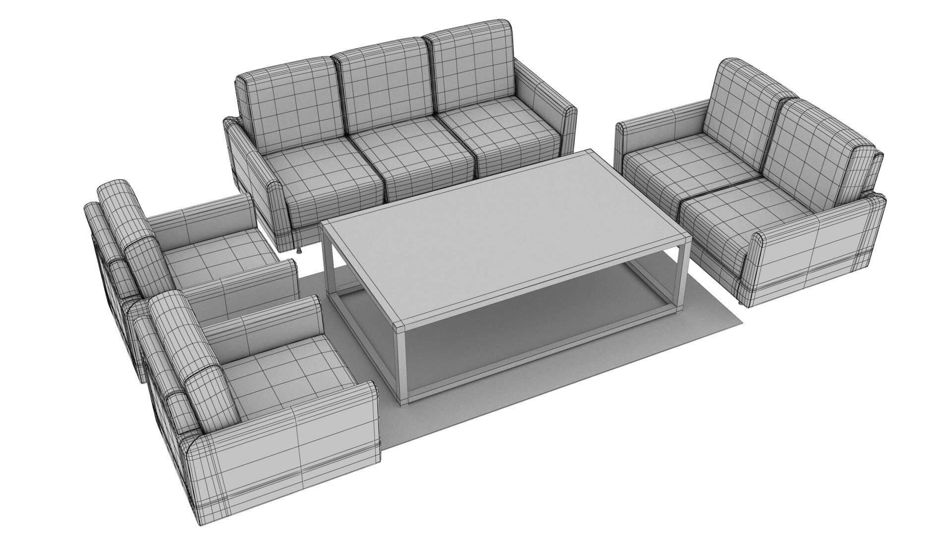 SOFA SET WITH CARPET 03 3D model_15