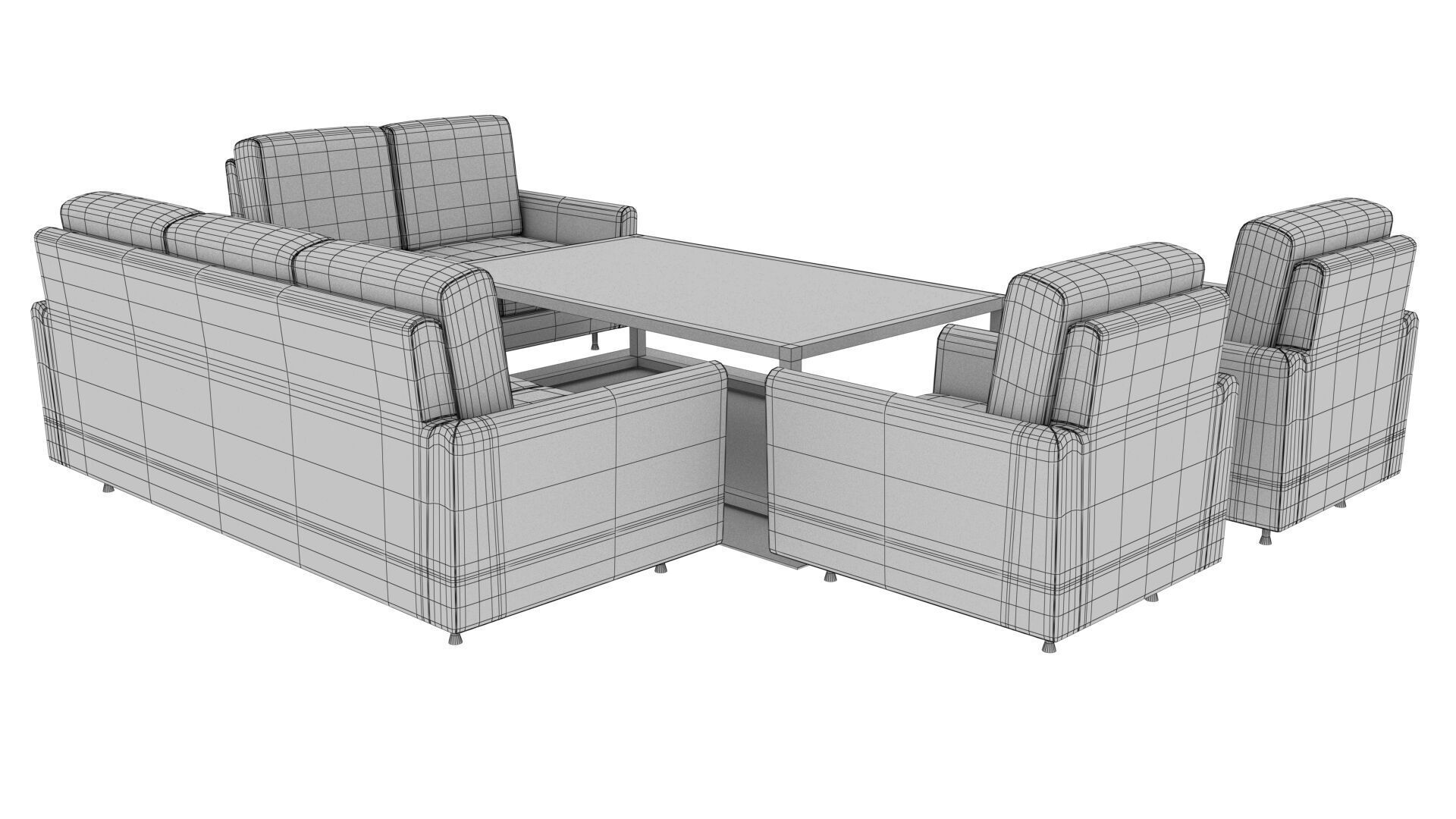 SOFA SET WITH CARPET 03 3D model_16